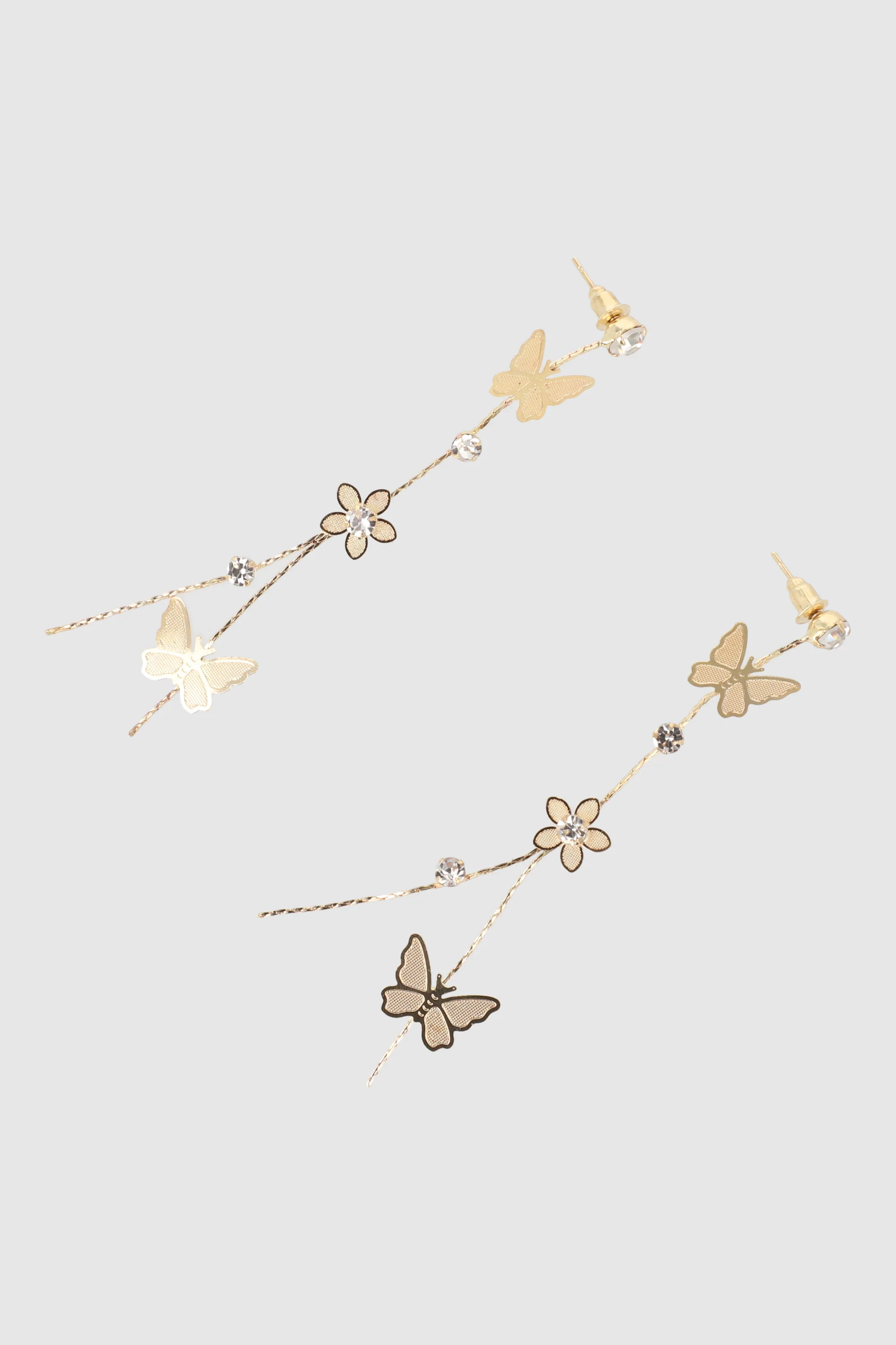 Aretes Mariposa Flor Largos - Image 2