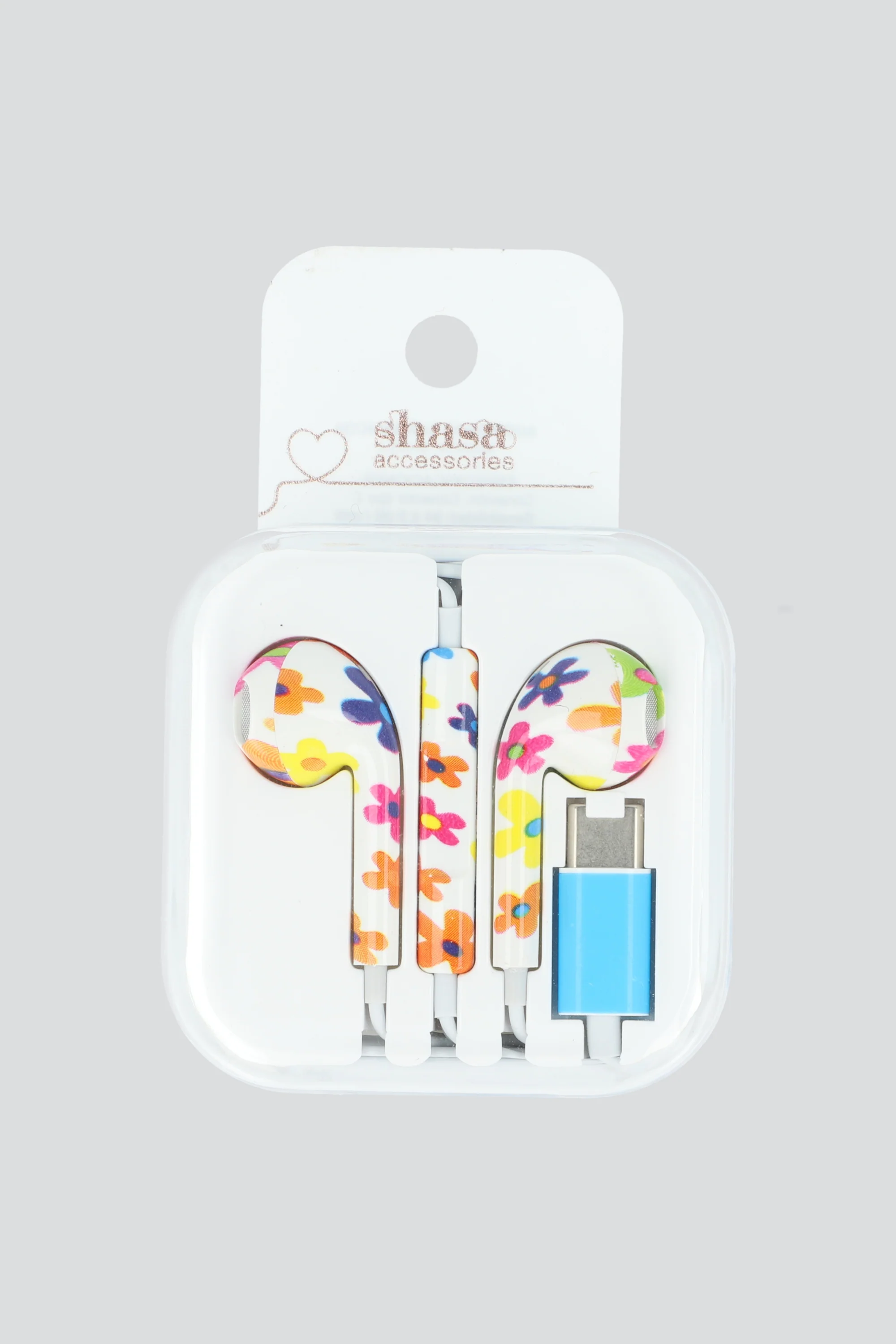 Audifonos print flores tipo c