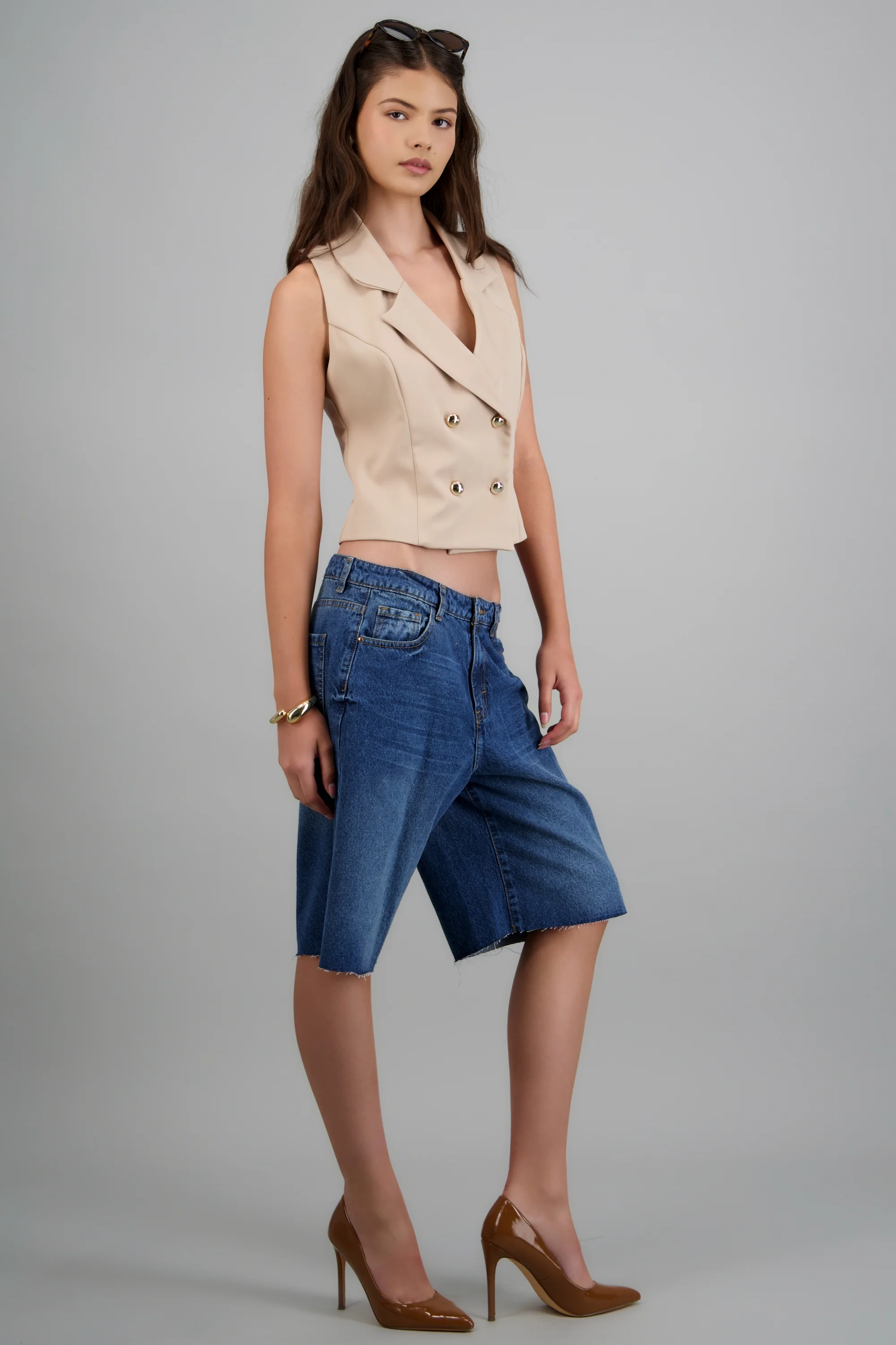 bermuda denim corte recto - Image 2