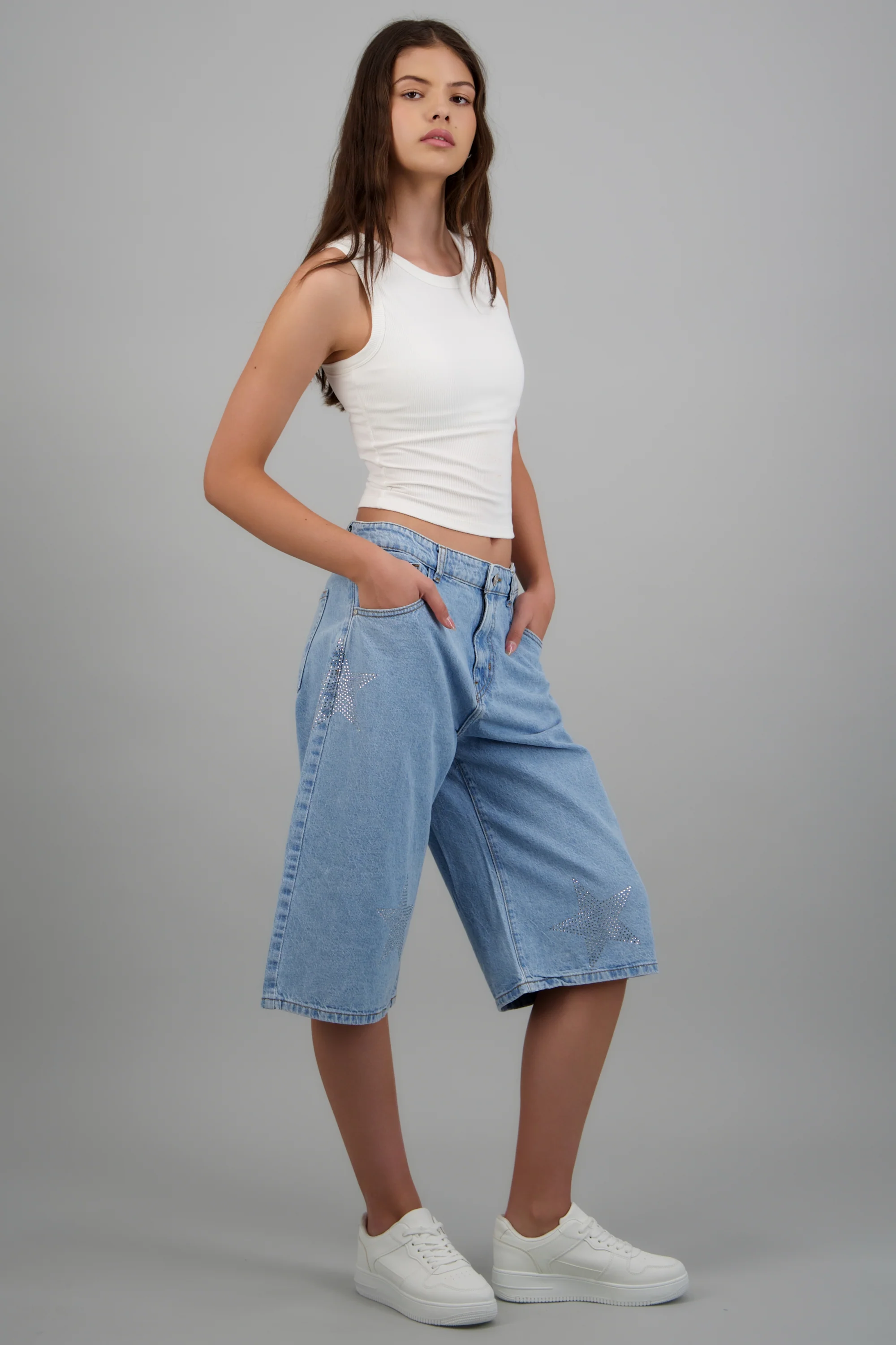 Bermuda denim estrellas brillos - Image 2