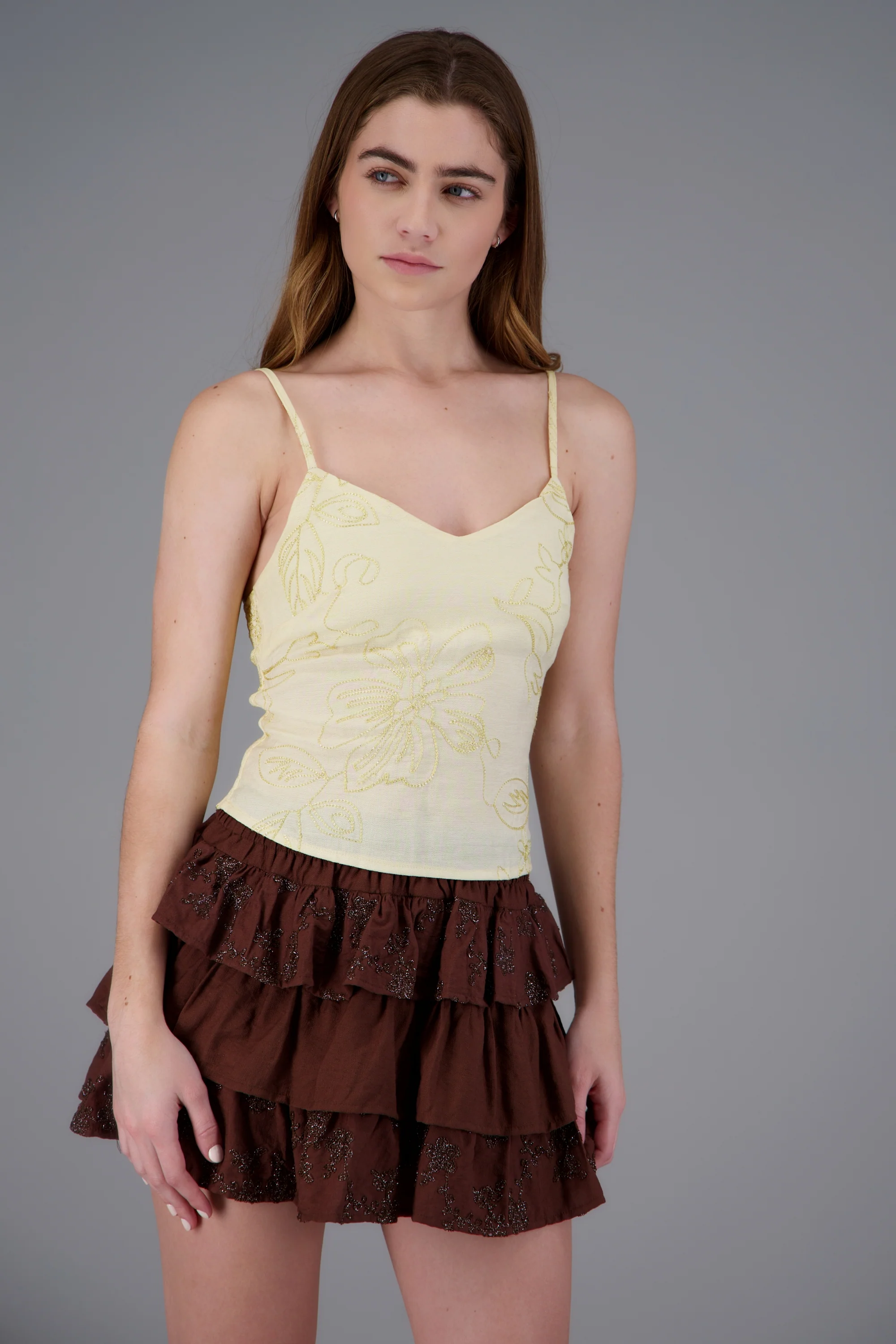 Blusa de tirantes de flores luminosas - Image 2