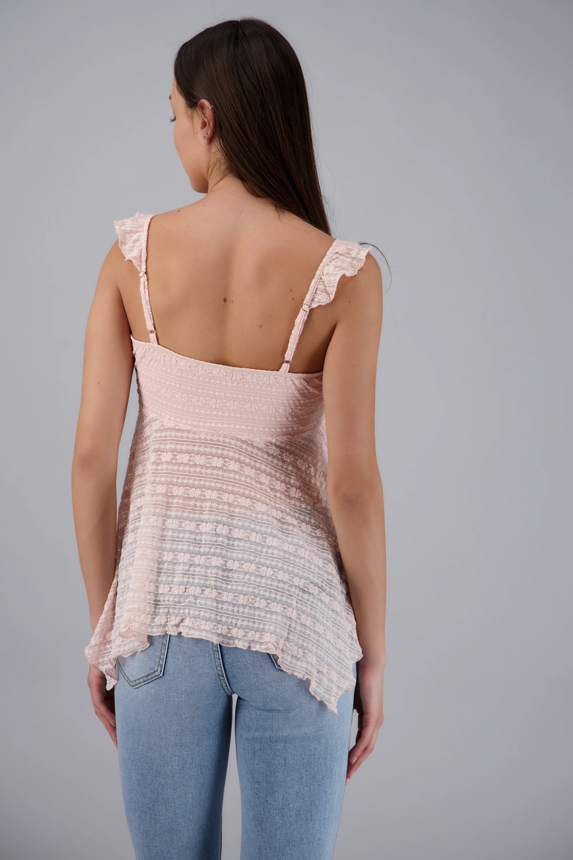 Blusa encaje asimetrico detalle olanes - Image 4