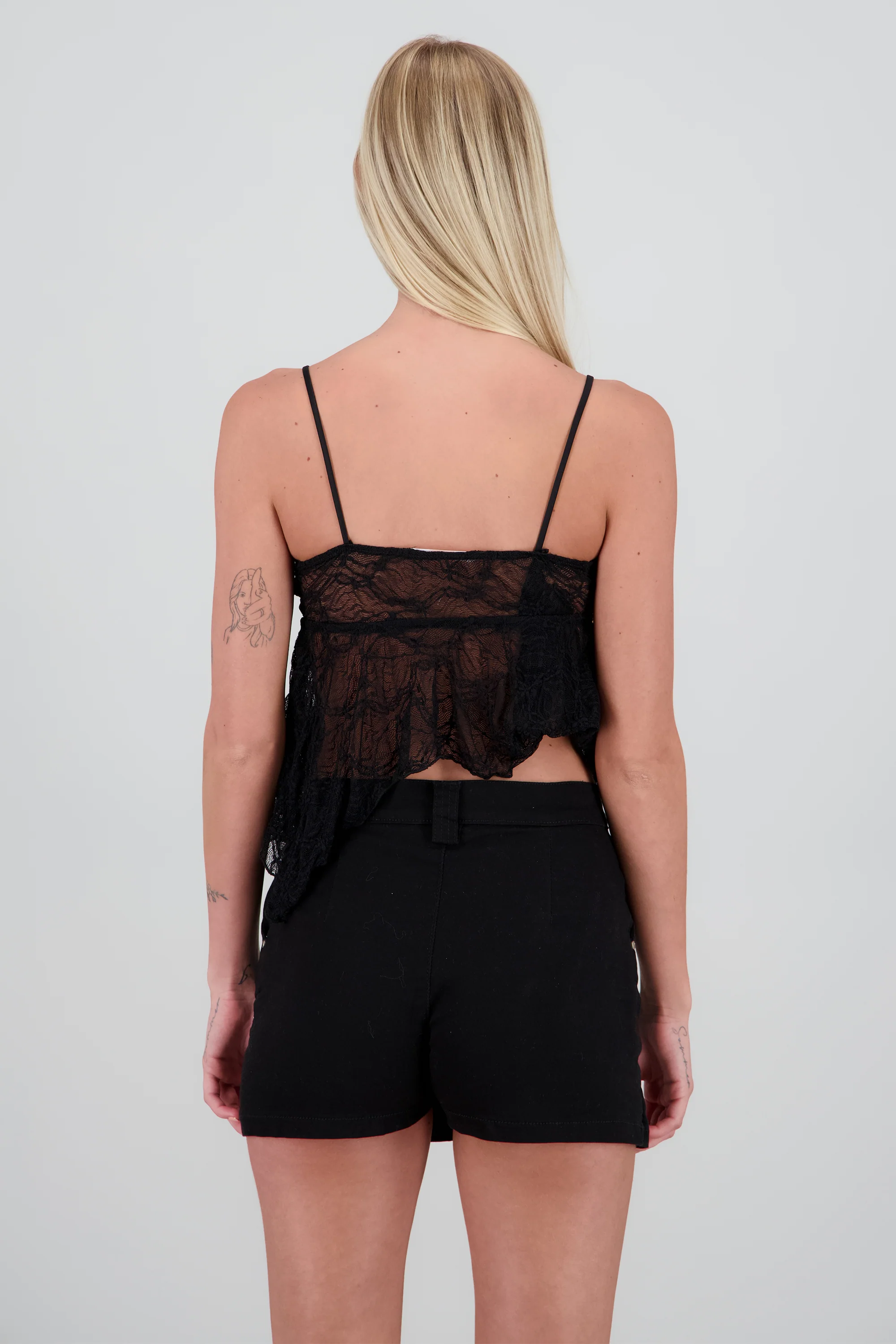 Blusa encaje tirantes asimetrica - Image 4