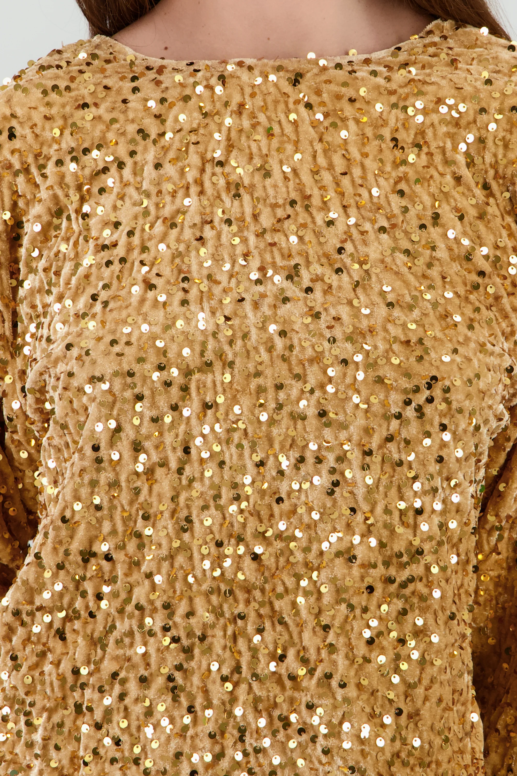 Blusa lentejuelas detalle escote espalda con moño - Image 5
