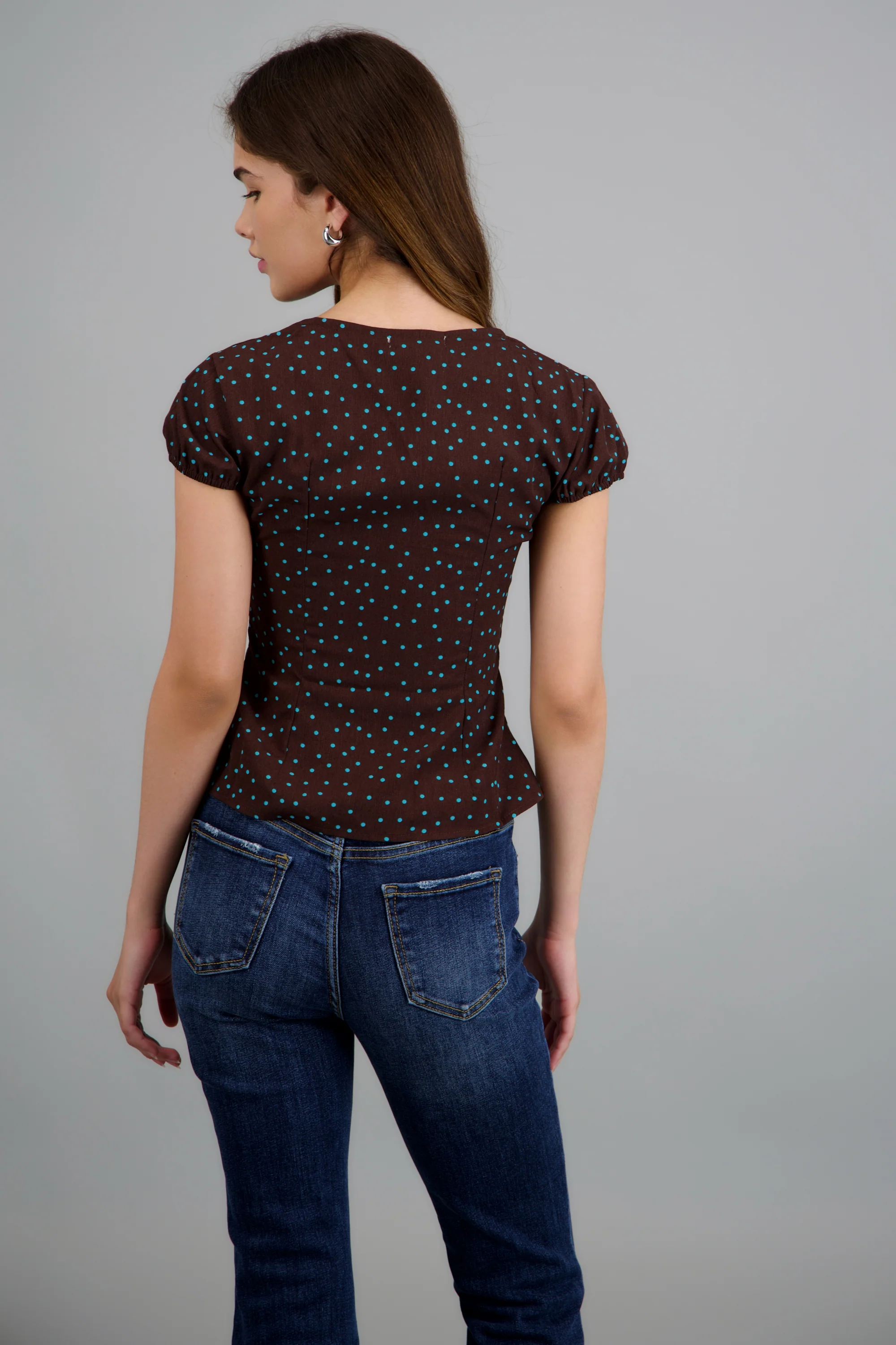 Blusa manga corta polkas botones - Image 4