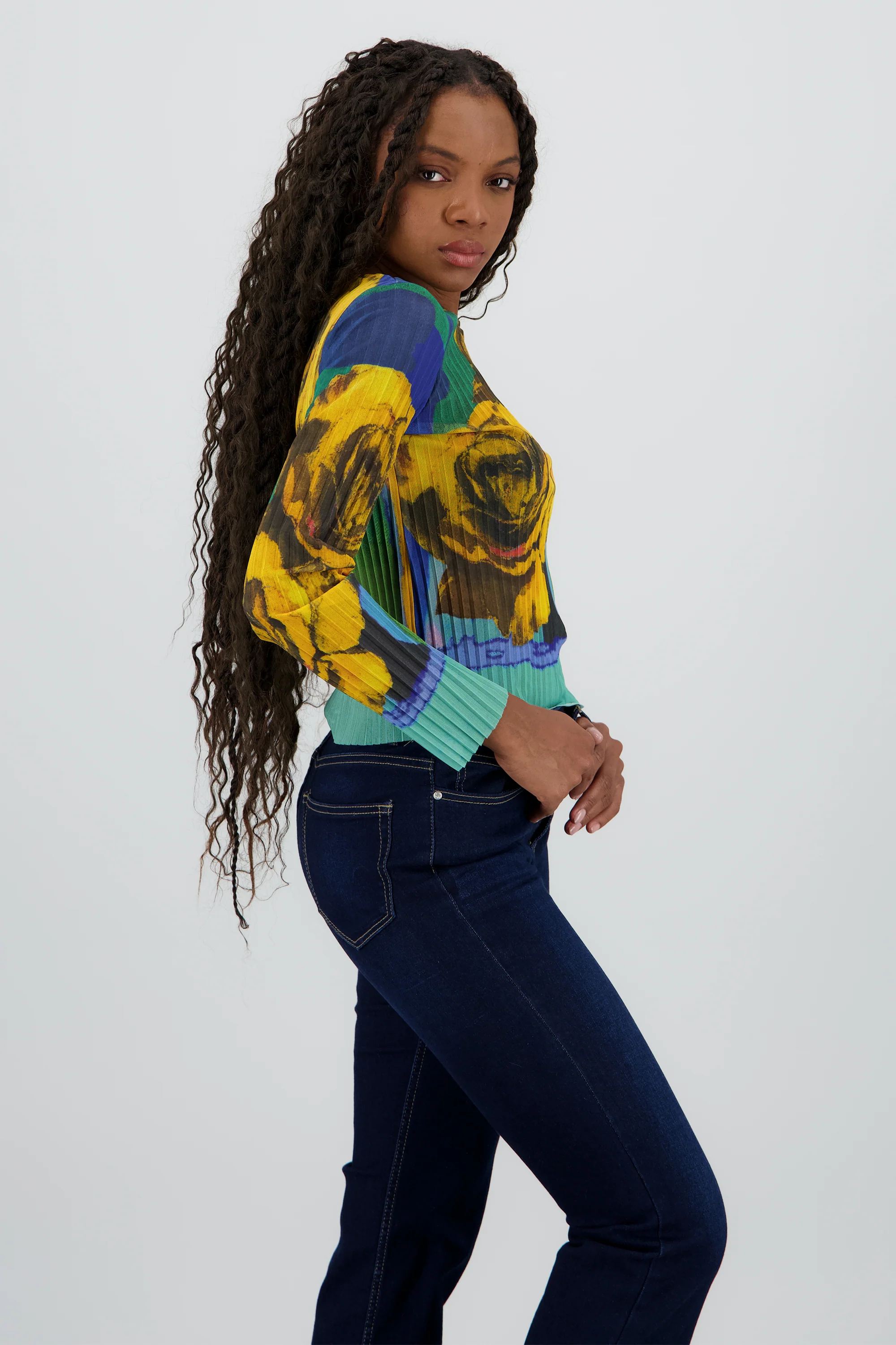 Blusa mesh estampado flores digital - Image 3