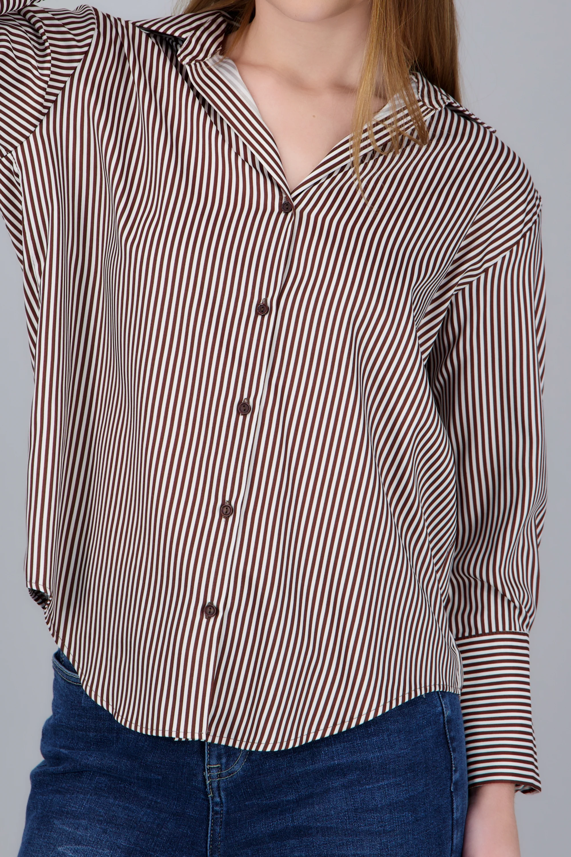 Blusa satin rayas manga larga Hypsters - Image 10