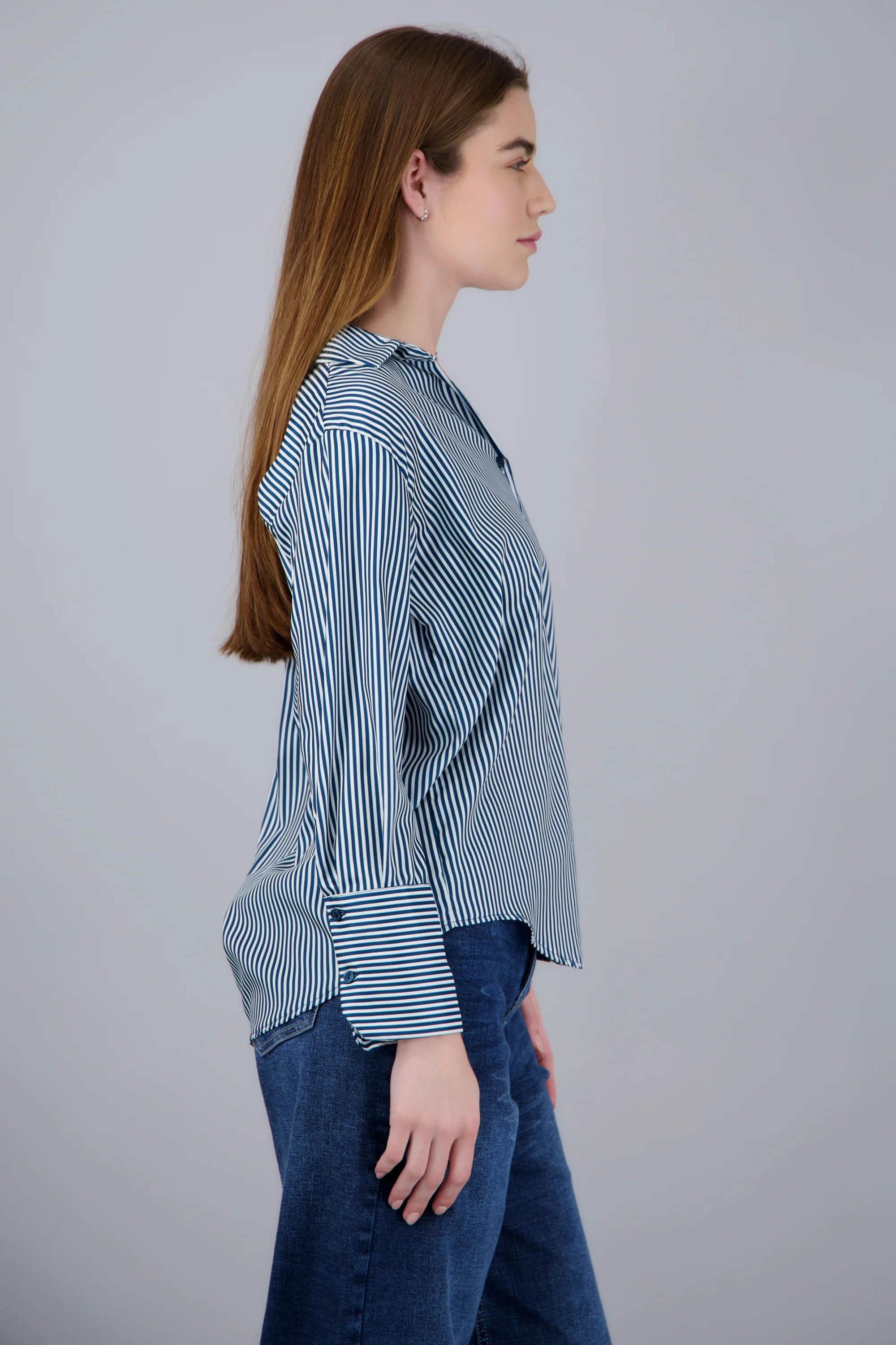 Blusa satin rayas manga larga Hypsters - Image 8