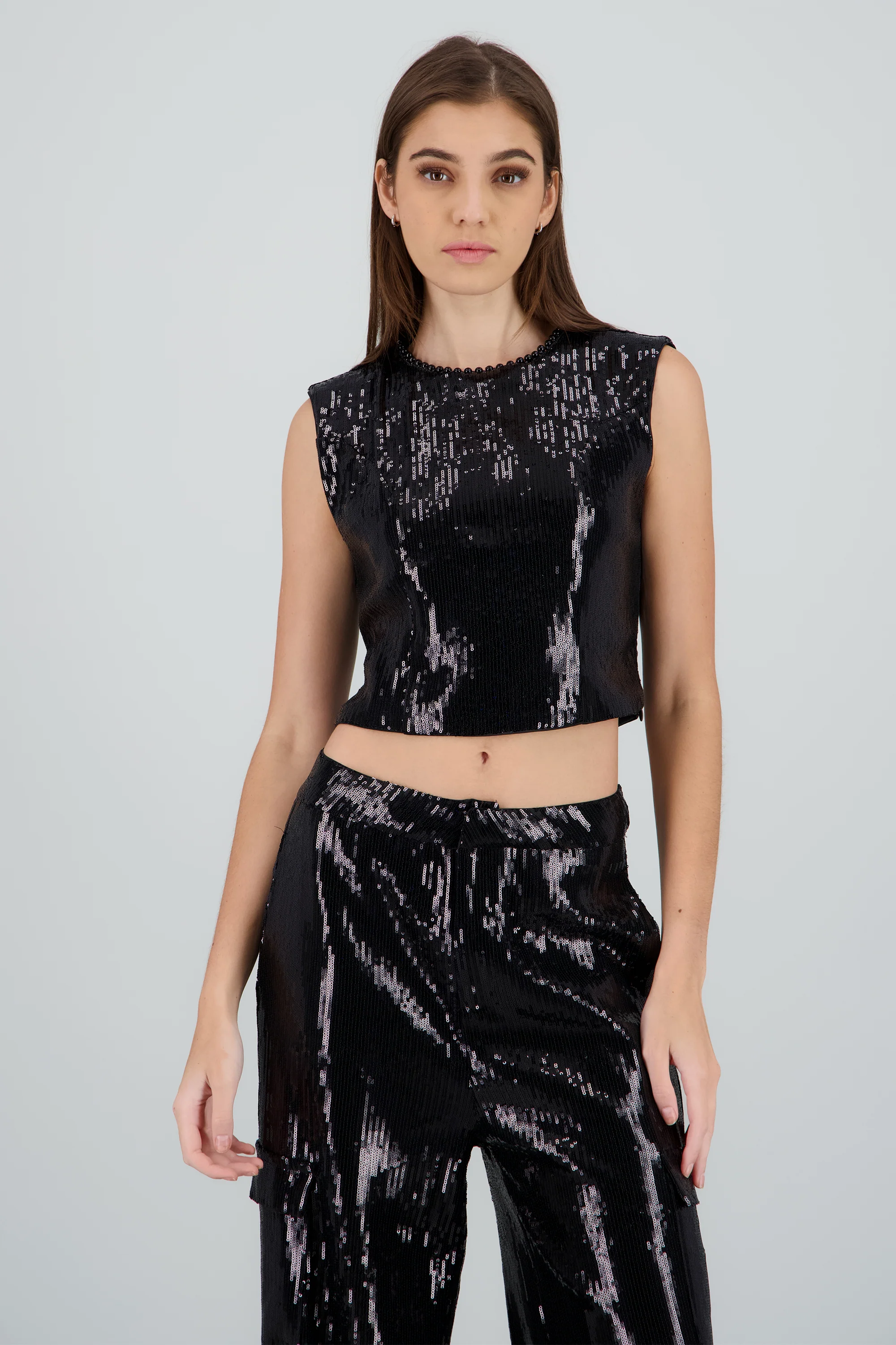Blusa sin mangas de lentejuela