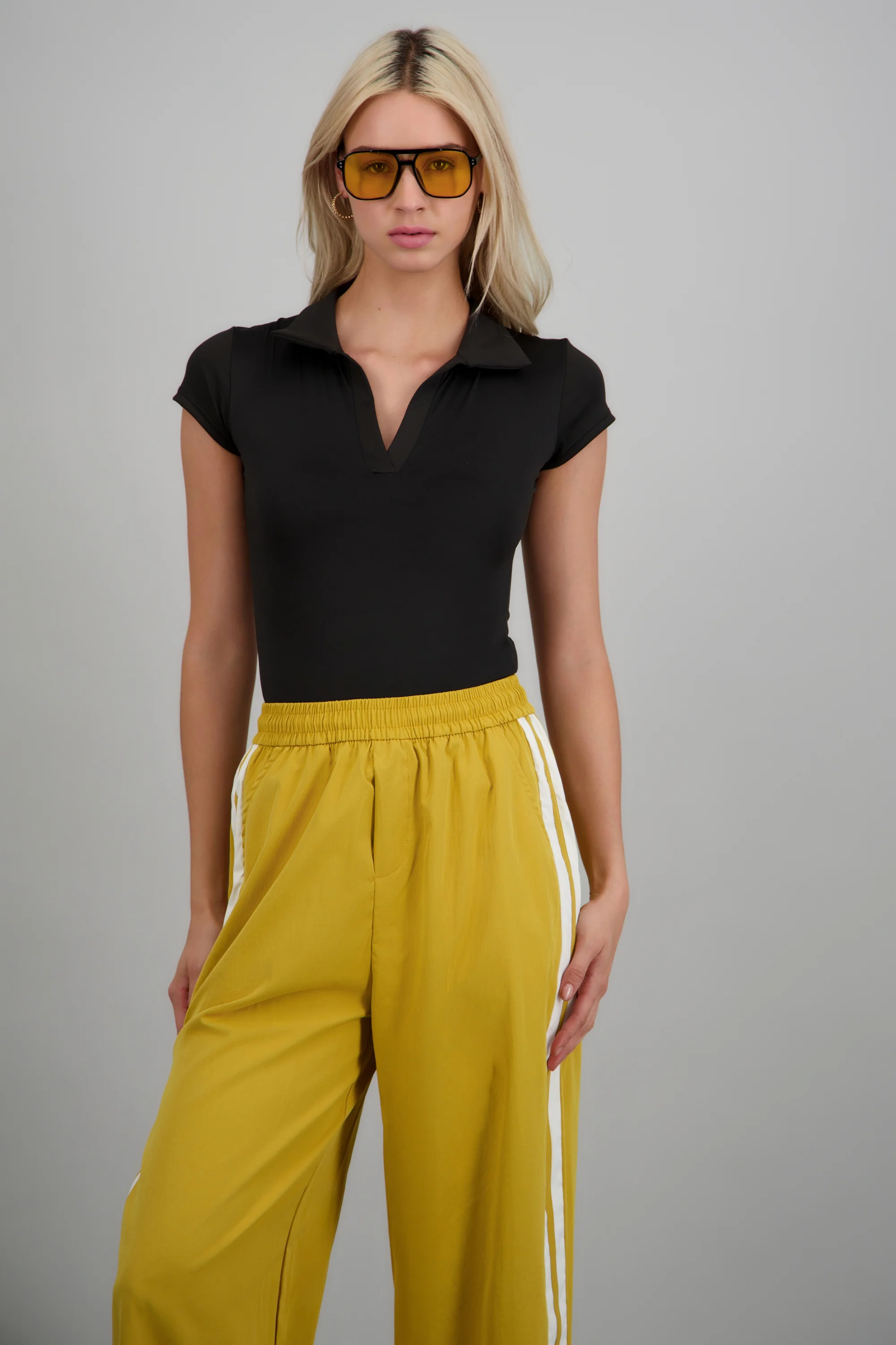 Body cuello polo manga corta