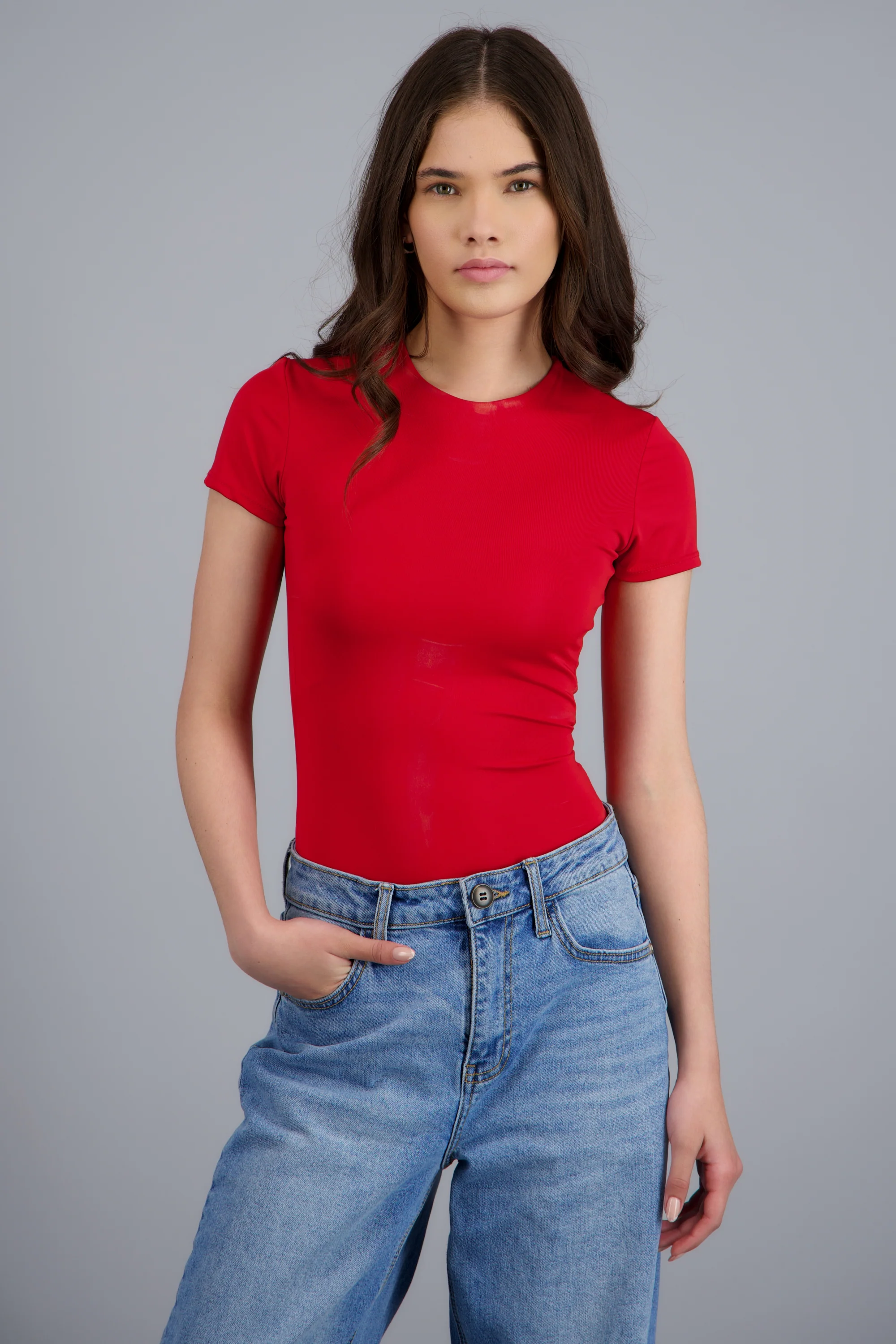 Body liso cuello redondo manga corta - Image 3