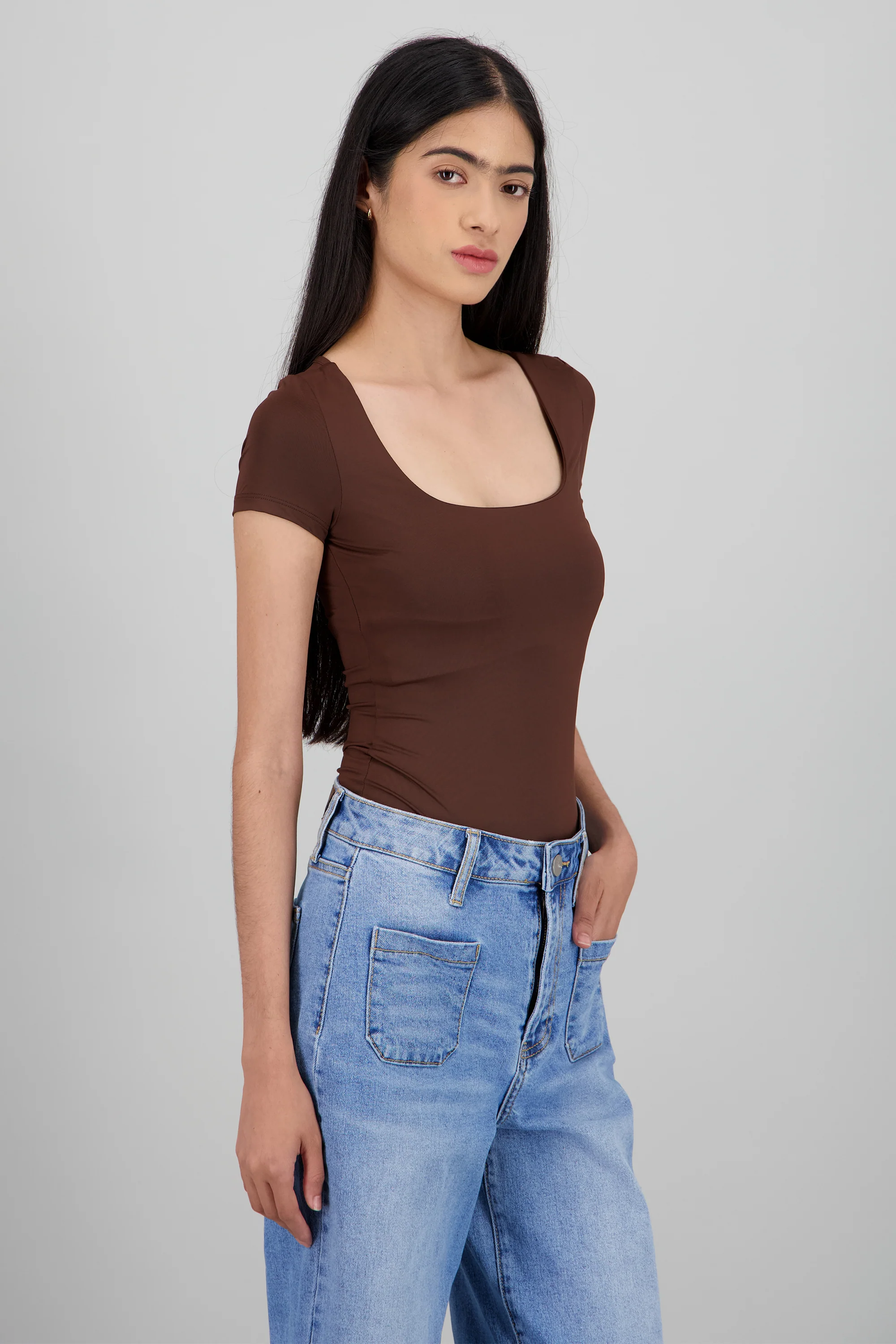 Bodysuit escote cuadrado doble tela - Image 2
