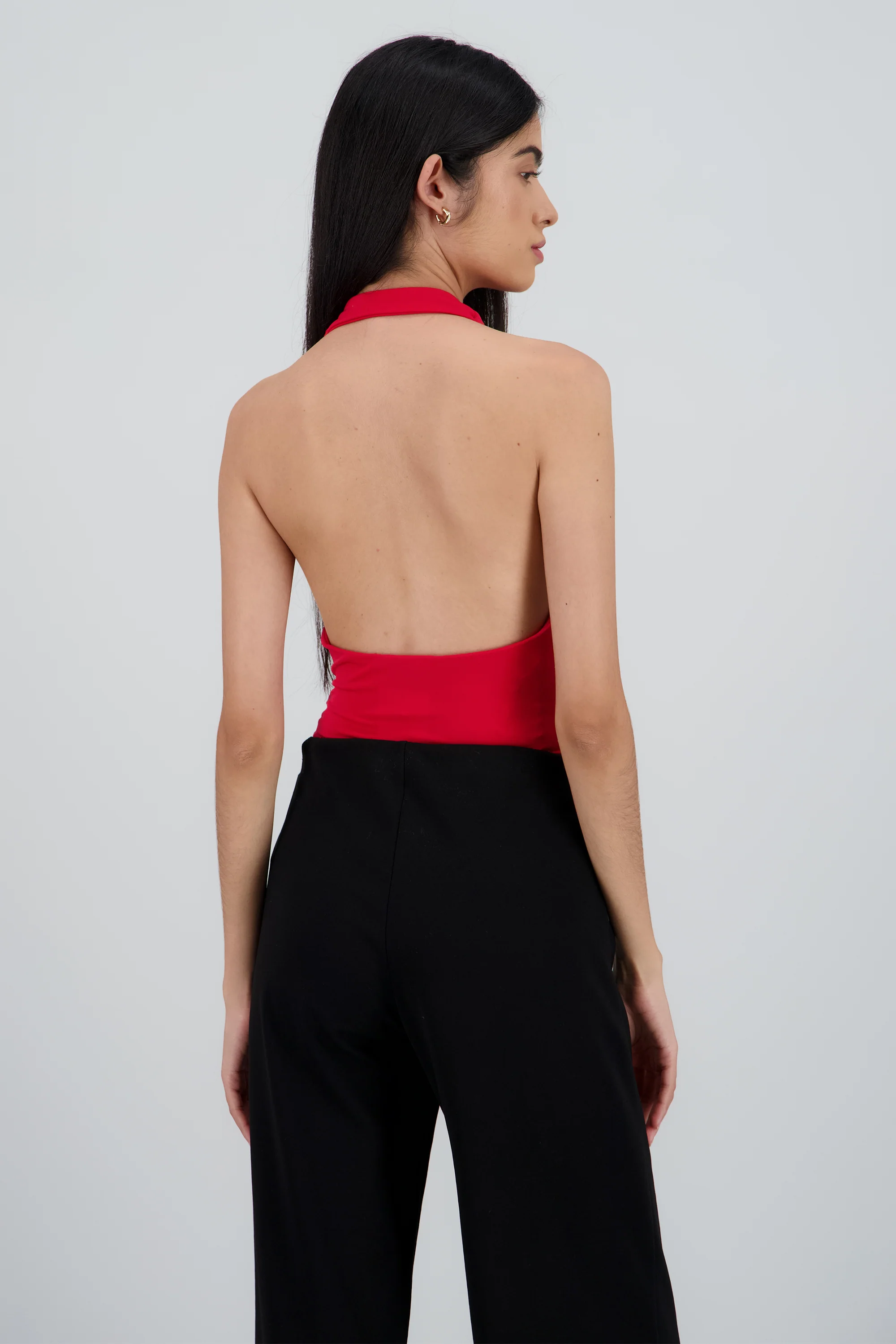 BODYSUIT HALTER ESCOTE CASCADA DRAPEADO - Image 4