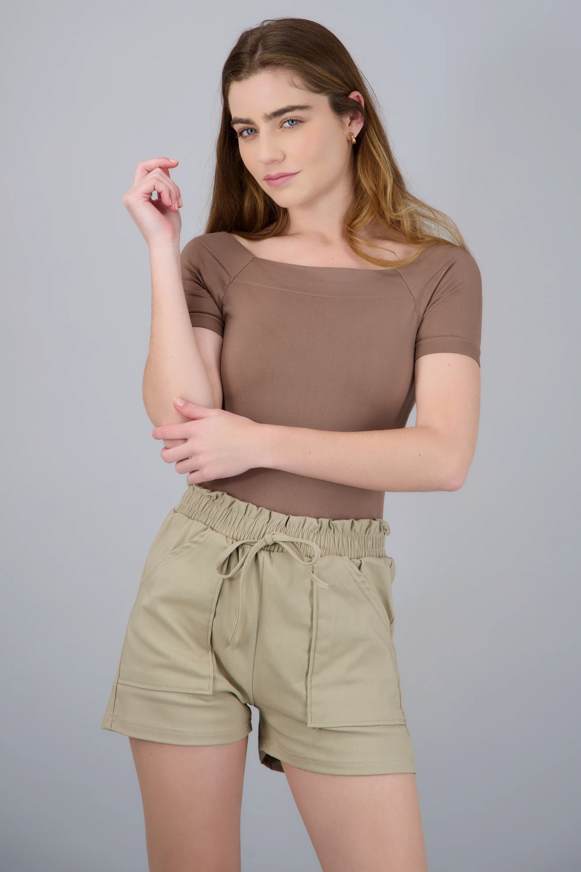 Bodysuit off shoulder manga corta
