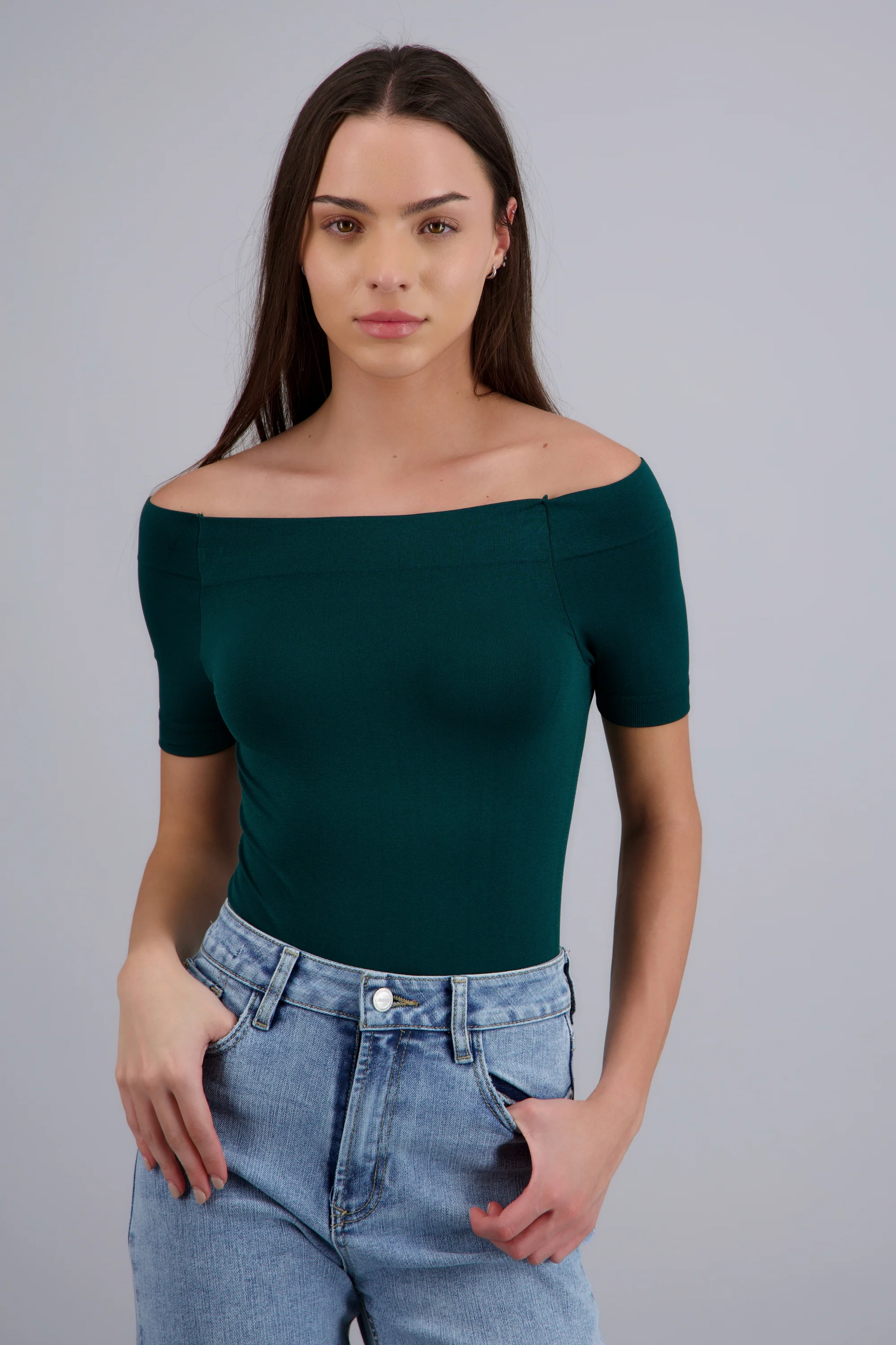 Bodysuit Liso Hombros Descubiertos