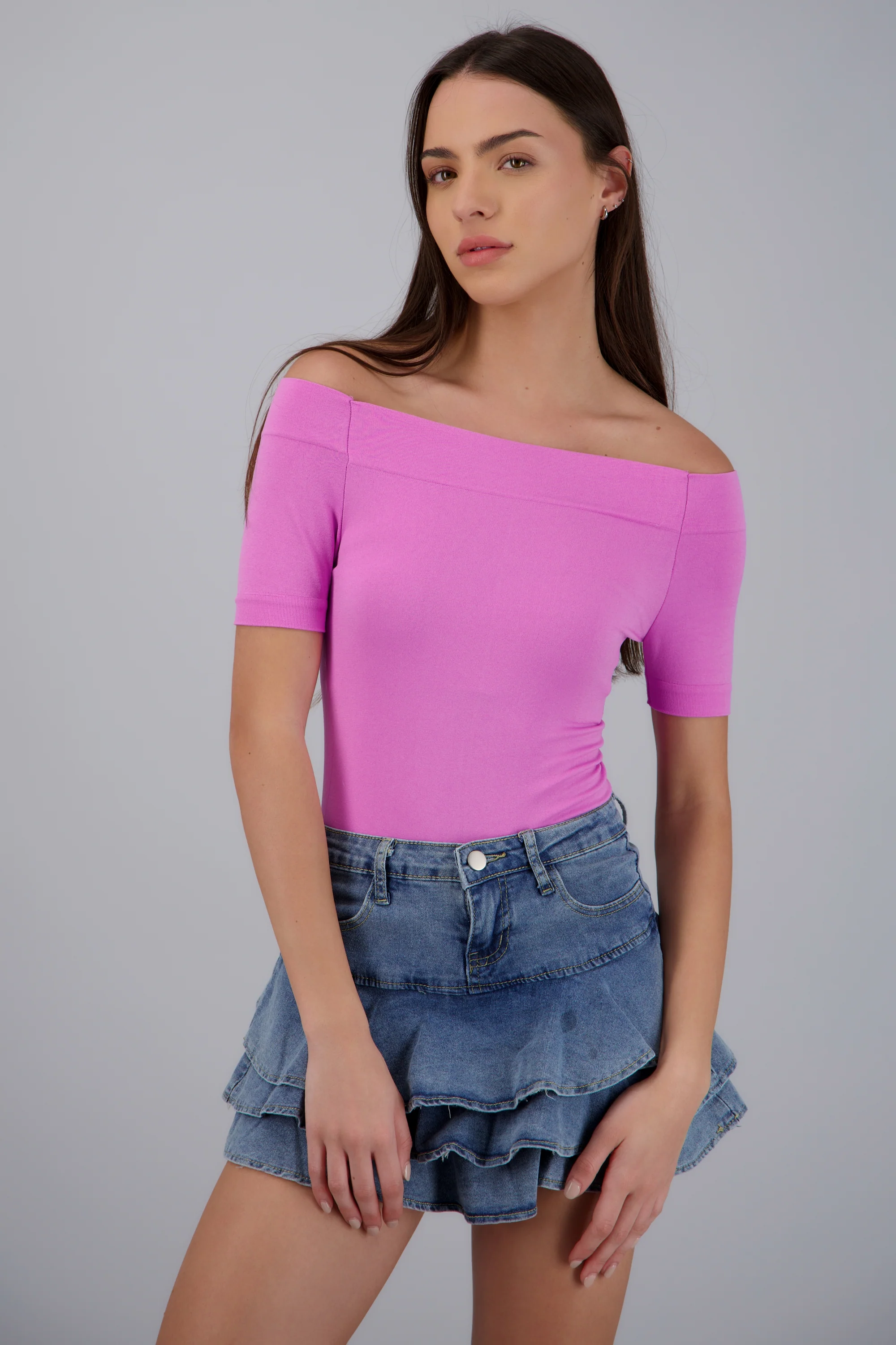 Bodysuit Liso Hombros Descubiertos