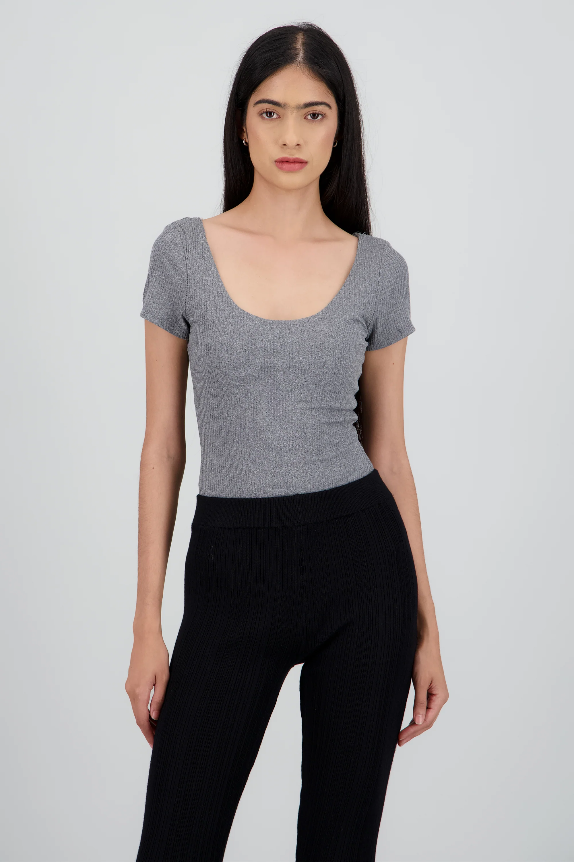 Bodysuit manga corta rib
