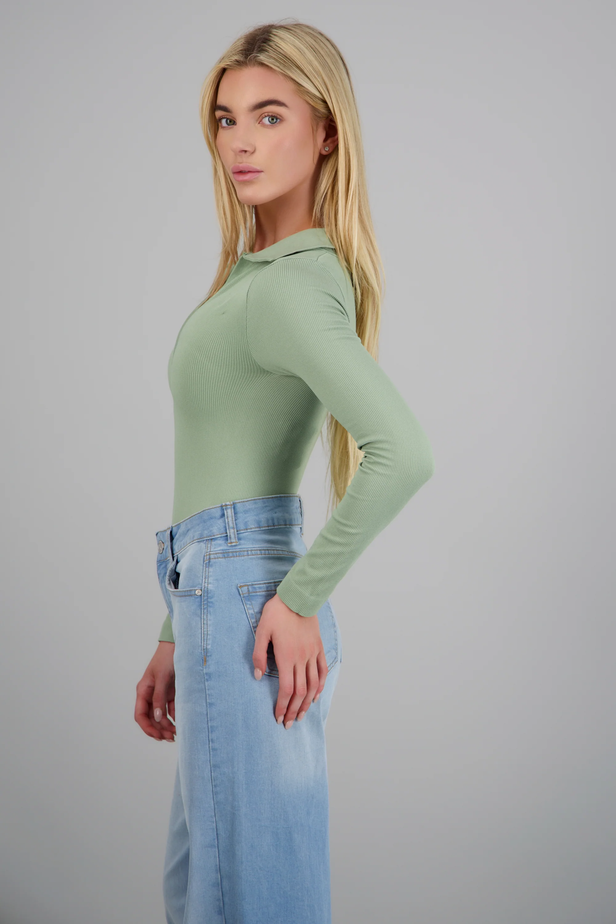 Bodysuit manga larga seamless liso - Image 2