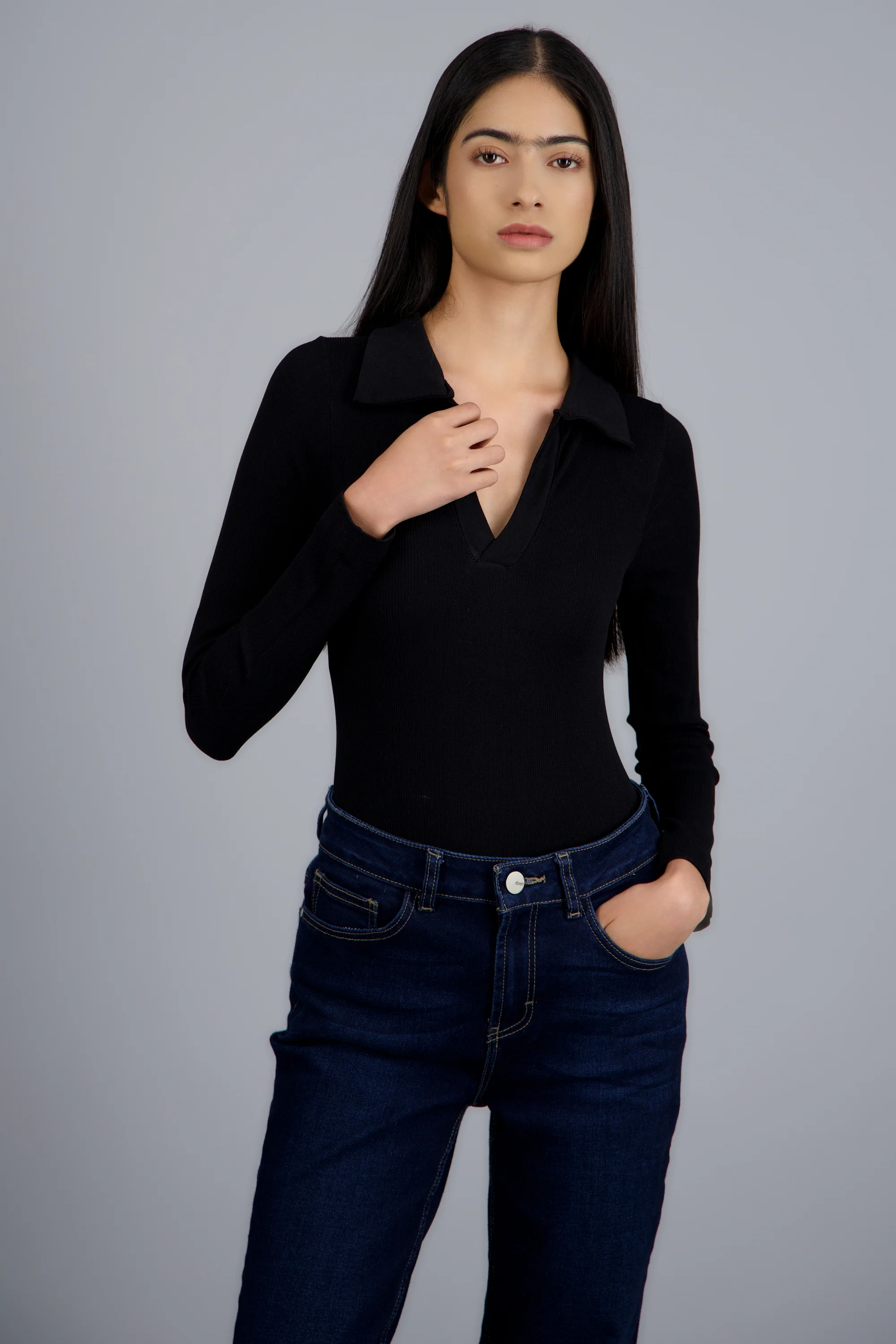 Bodysuit manga larga seamless liso