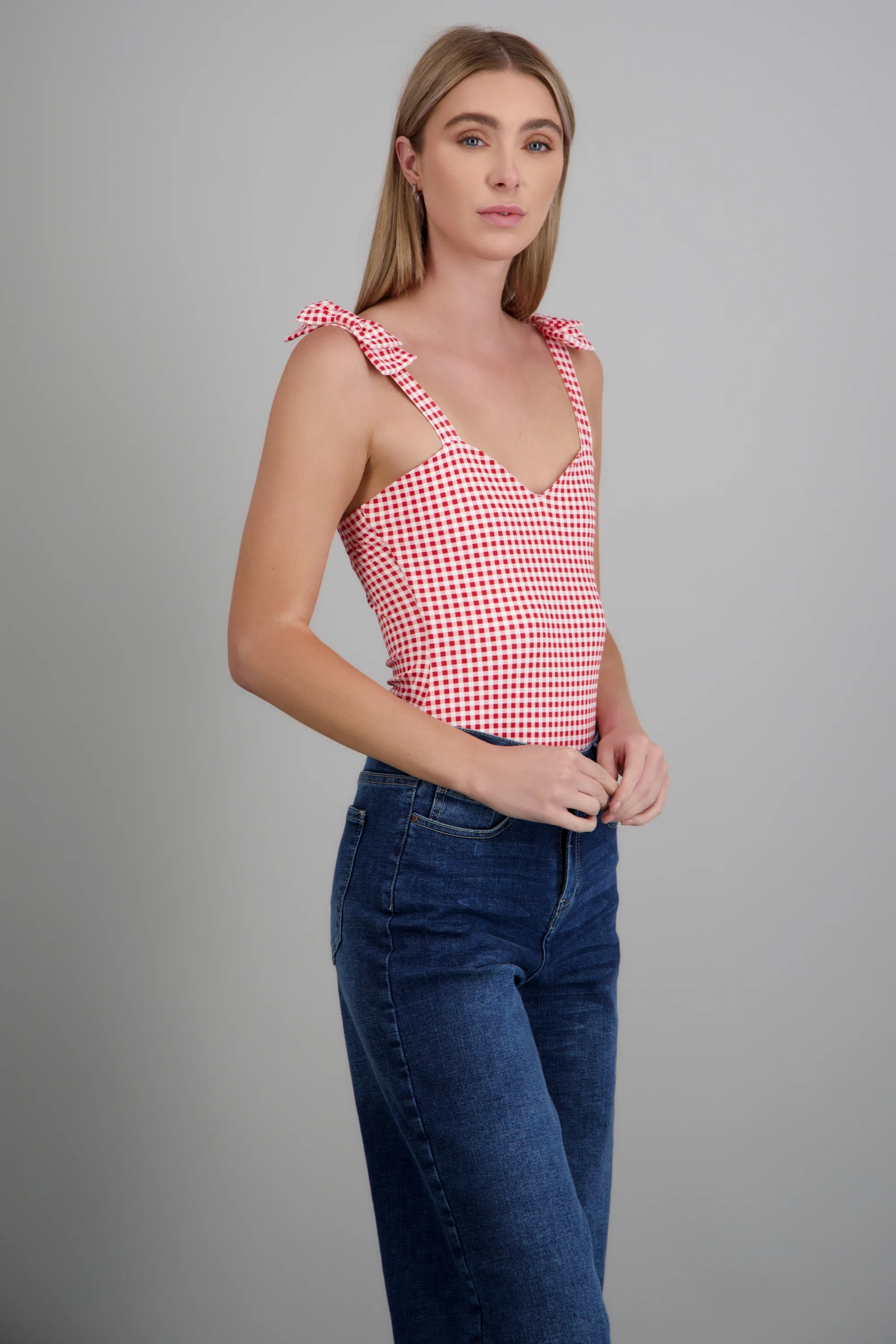 Bodysuit moños estampado gingham - Image 2