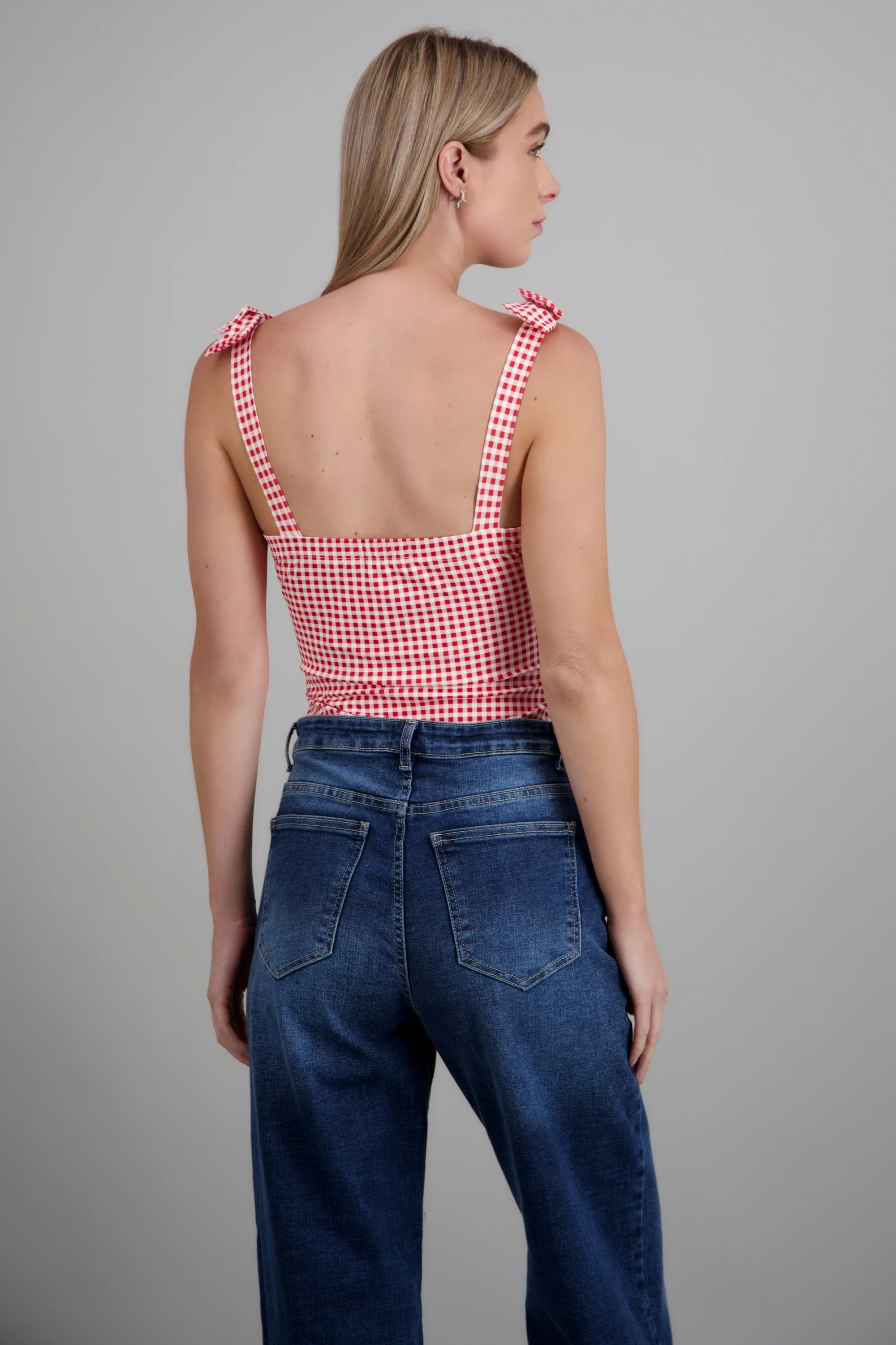 Bodysuit moños estampado gingham - Image 3