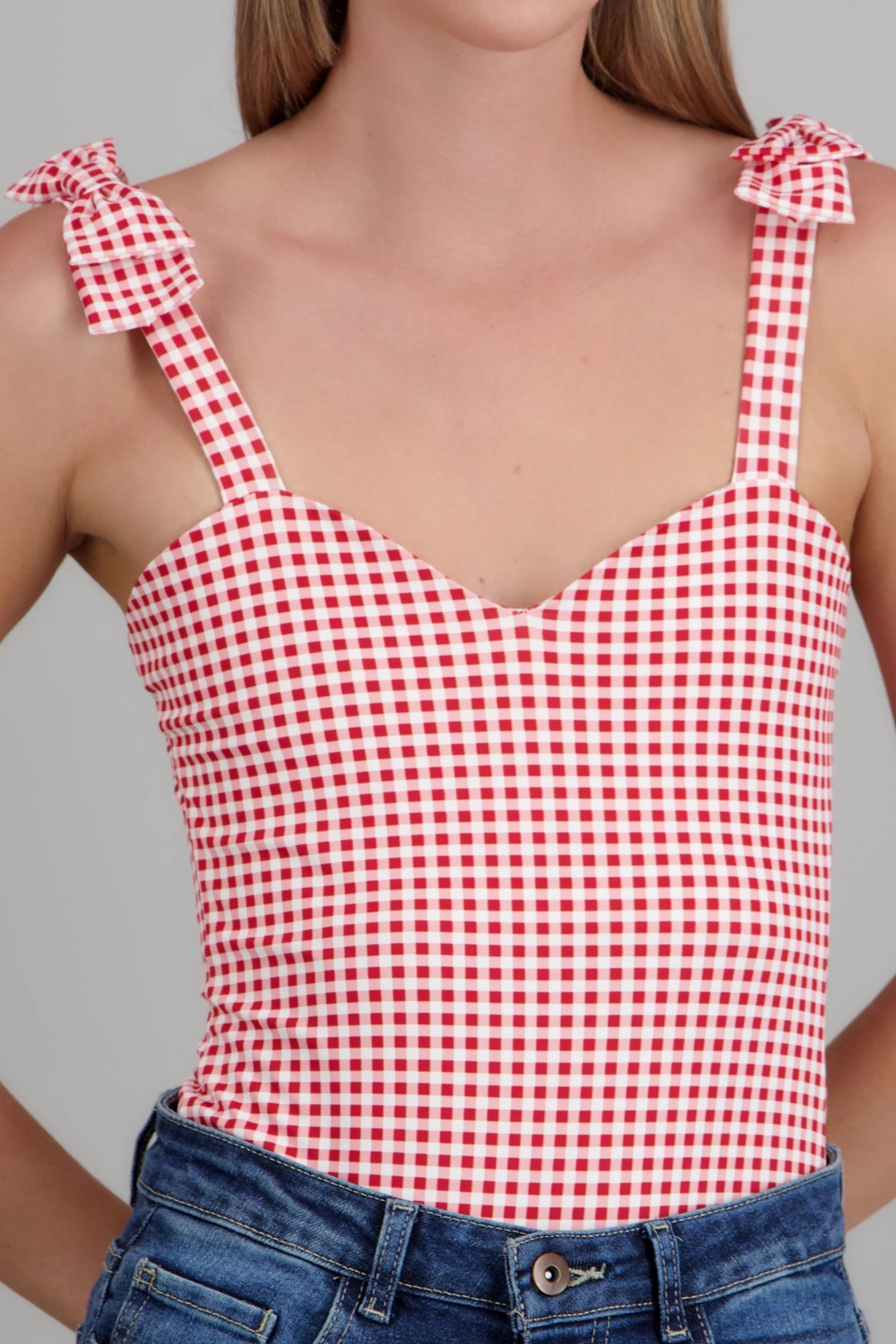 Bodysuit moños estampado gingham - Image 5