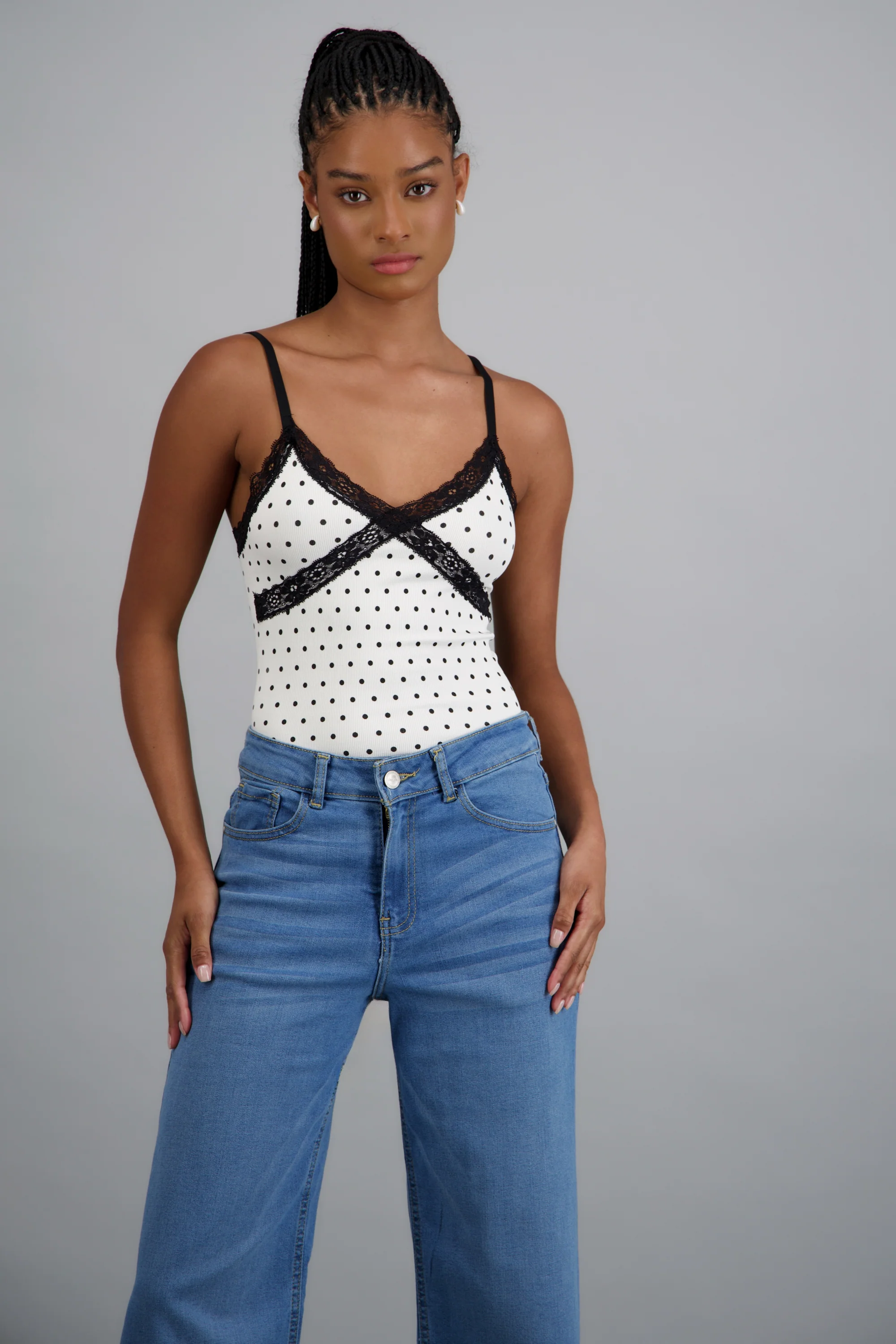 Bodysuit polka dor detalle encaje - Image 3