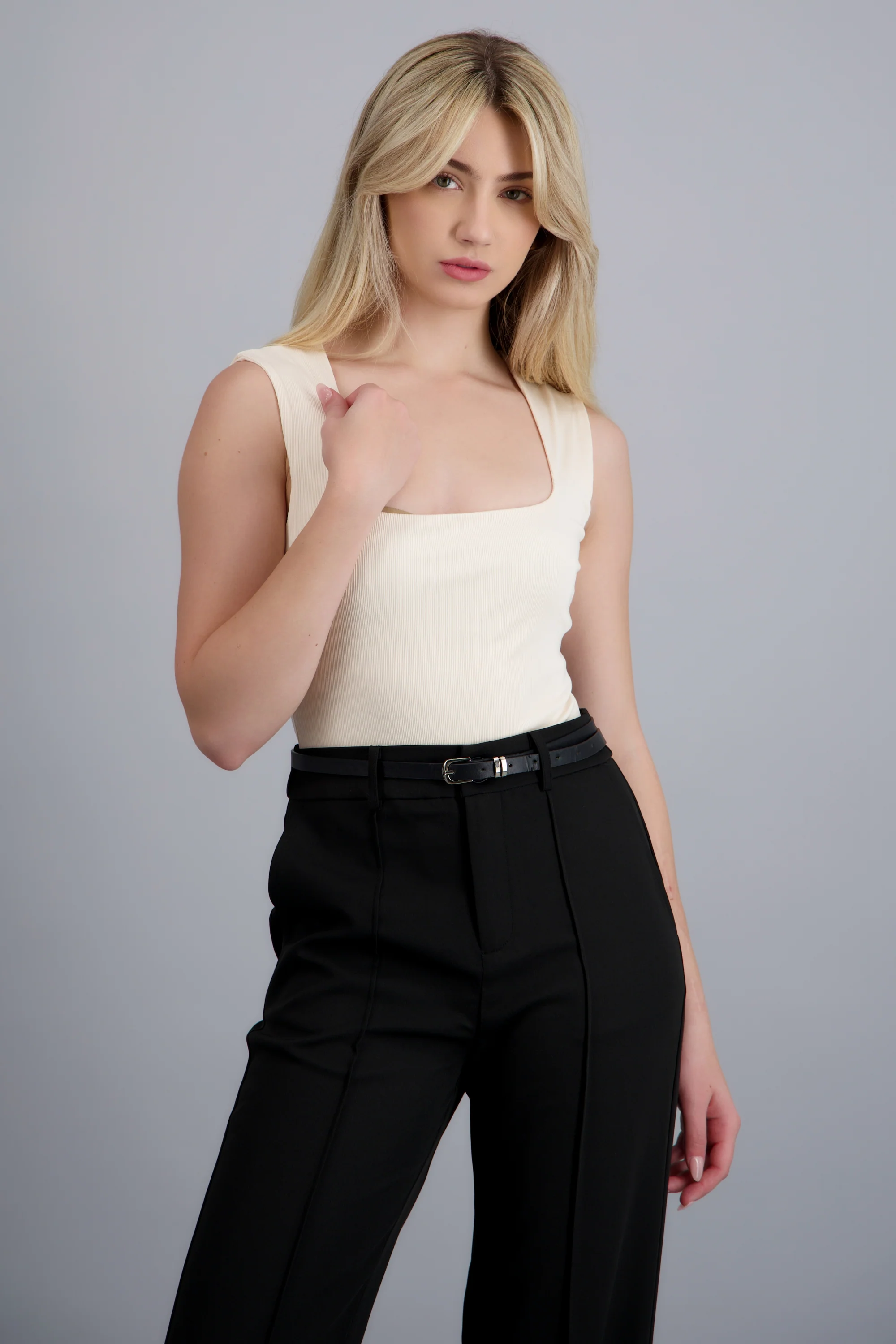 Bodysuit rib escote cuadrado