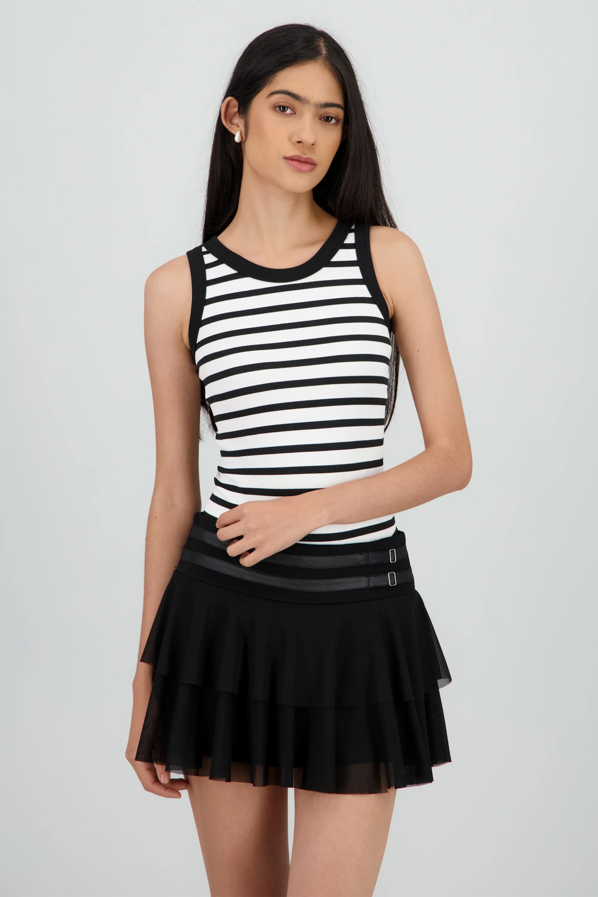 Bodysuit sin mangas rayas seamless