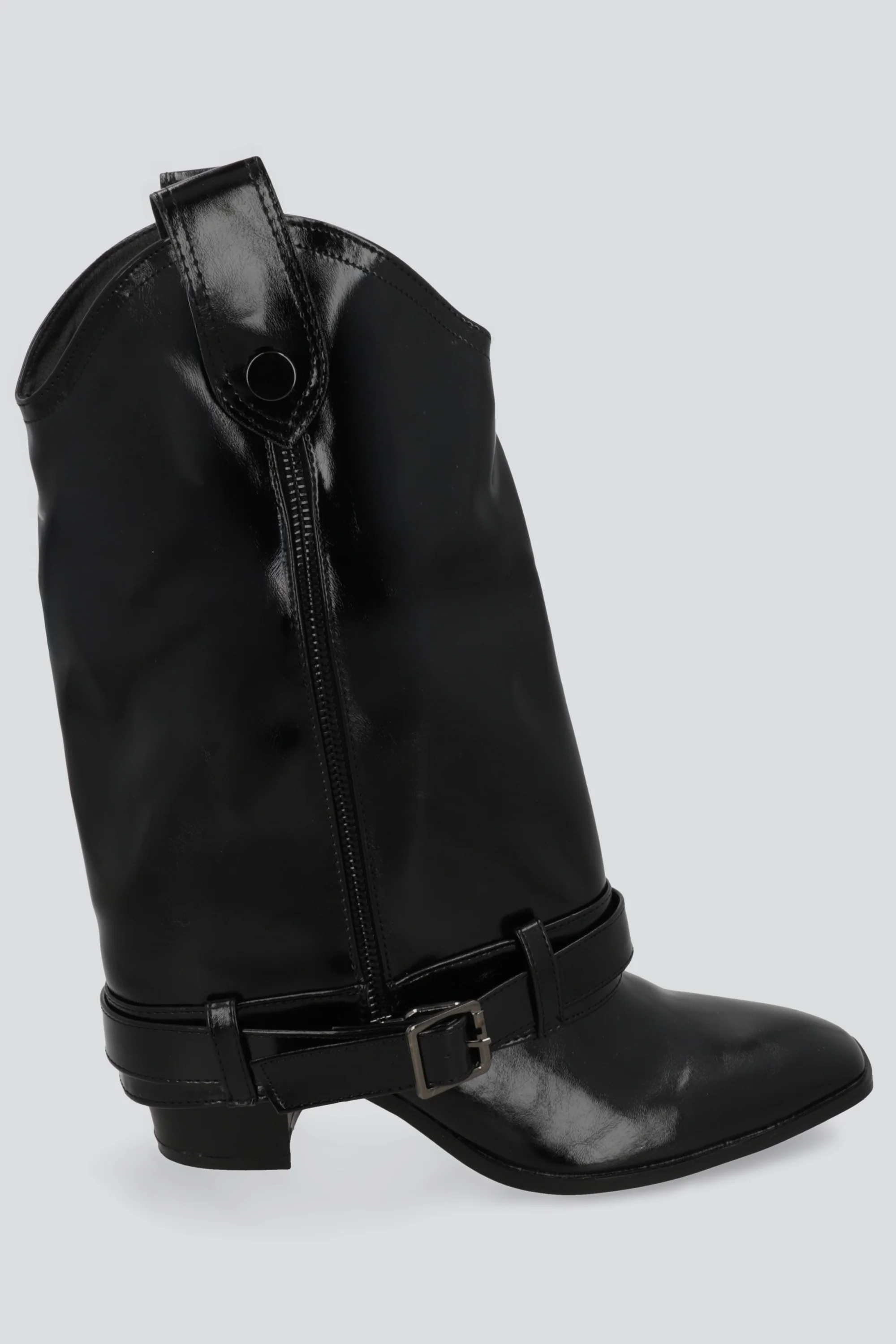 Bota funda charol detalle cinturon