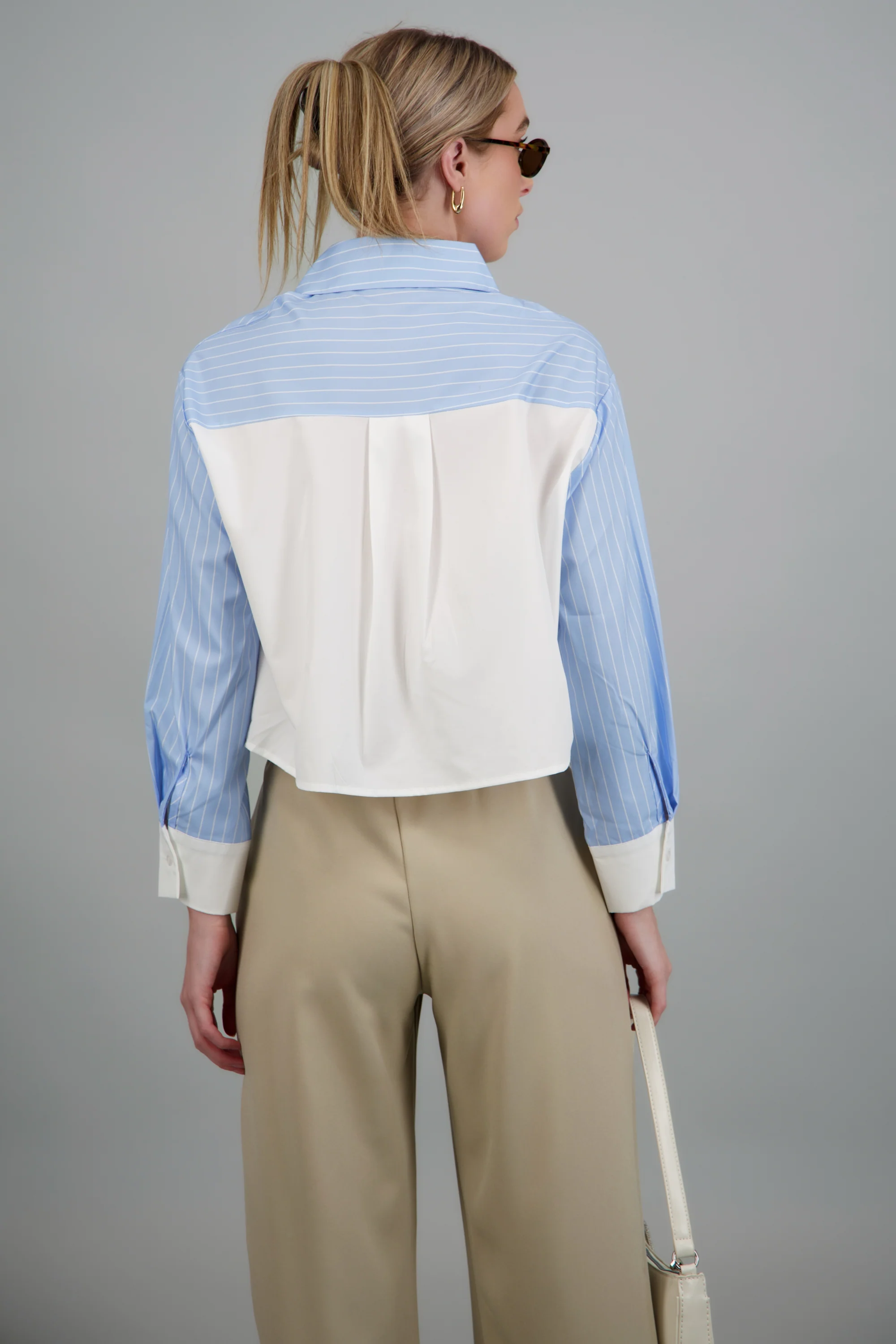 Camisa estampado rayas con contraste - Image 4