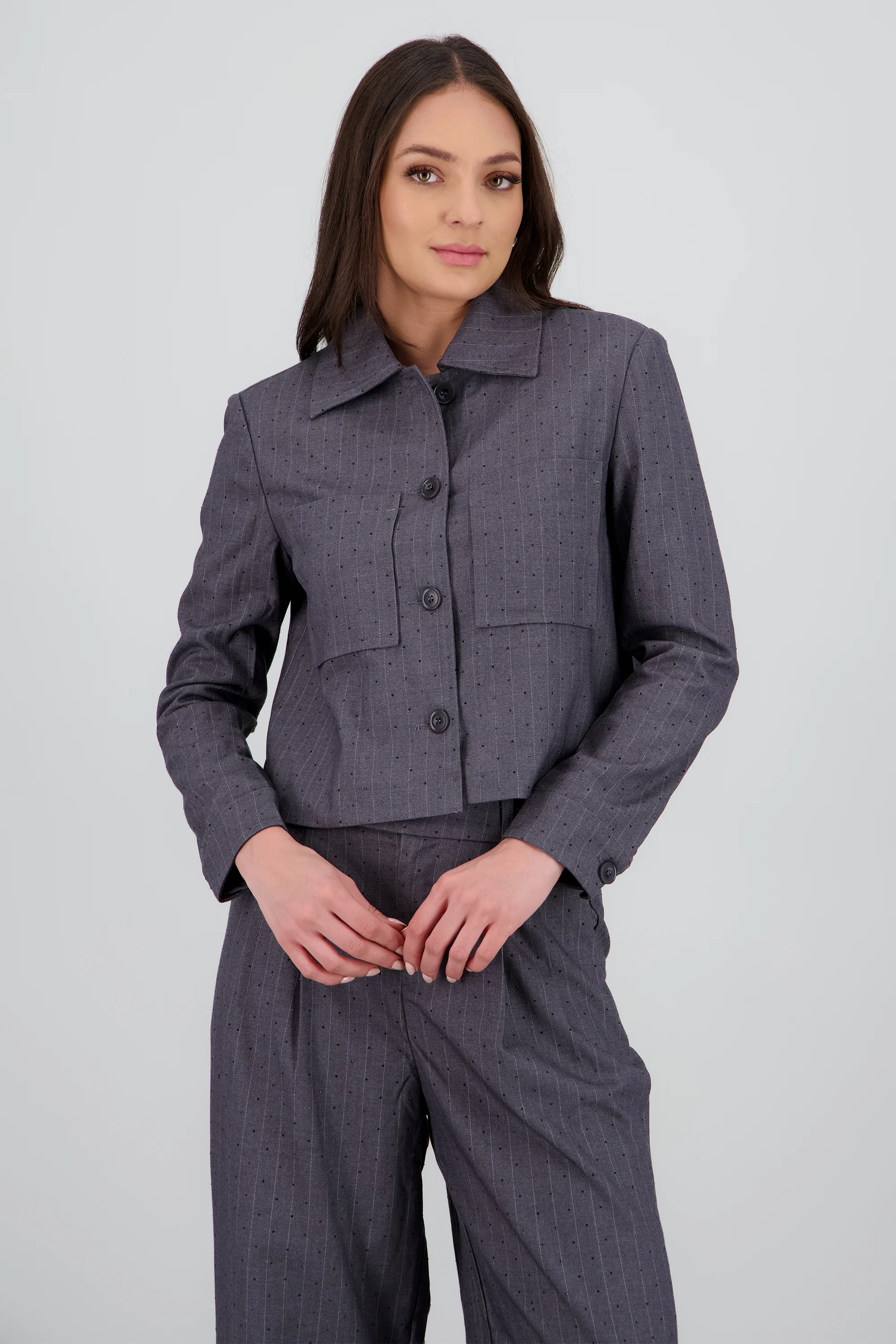 Camisa lisa m/l detalle tela - Image 2