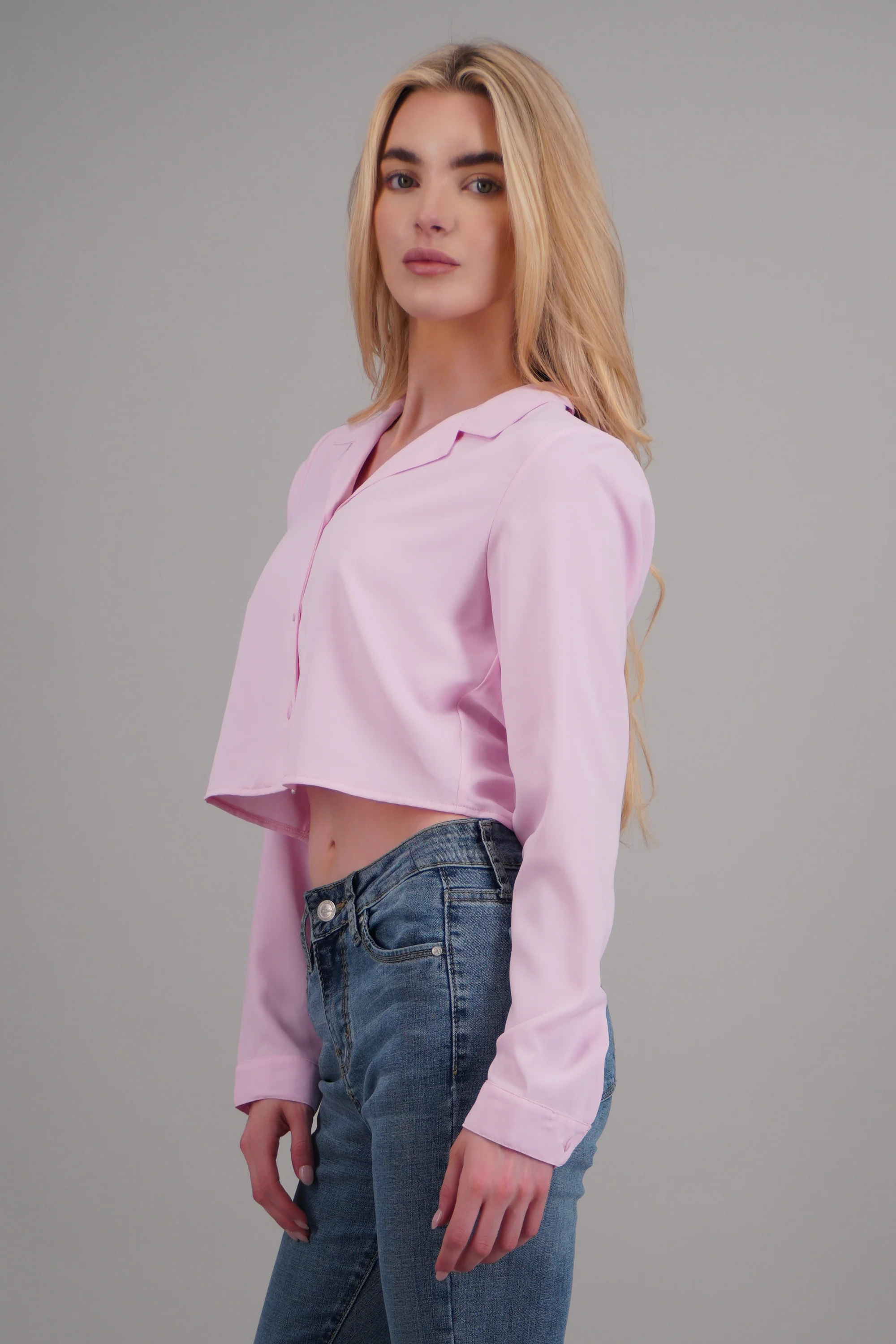 Camisa lisa manga larga - Image 3