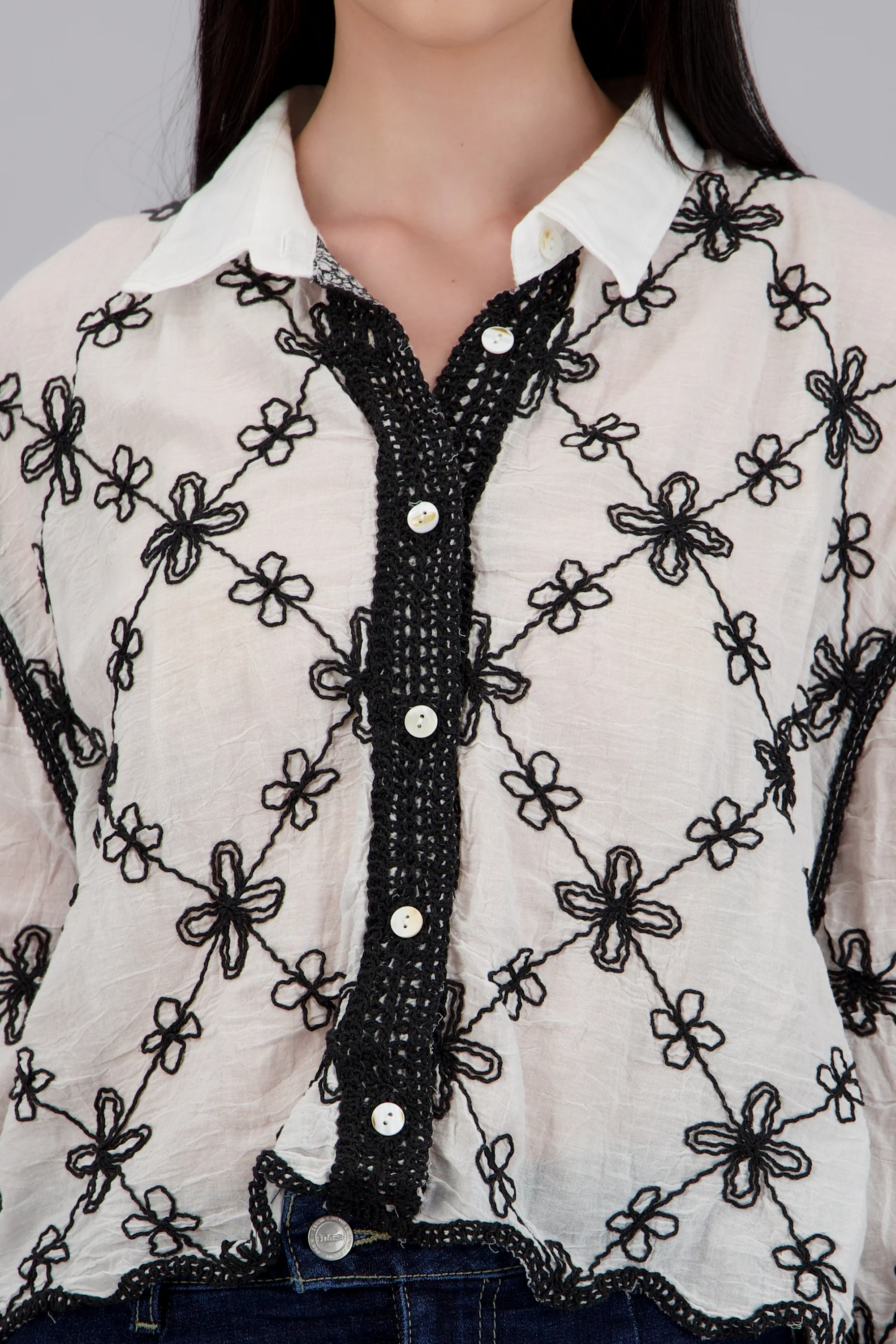 CAMISA M/L DET BORDADO FLORES - Image 5
