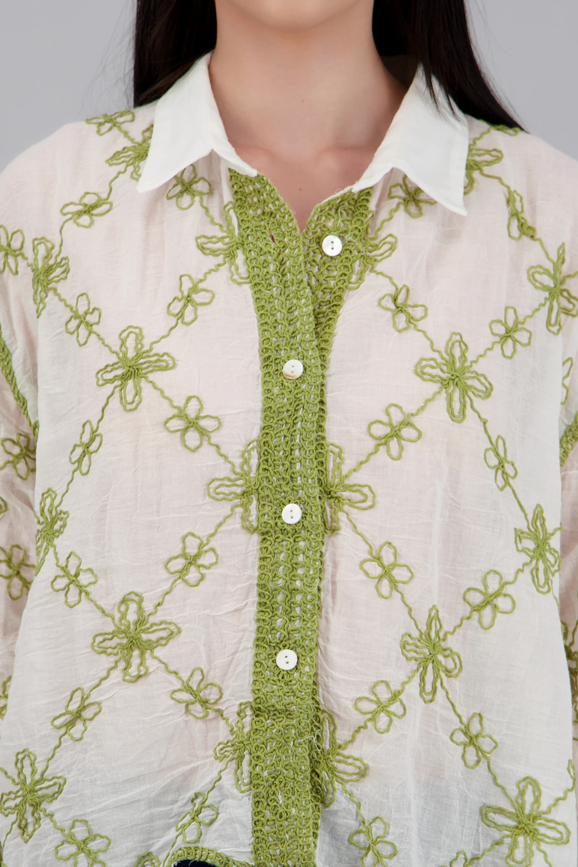 CAMISA M/L DET BORDADO FLORES - Image 5