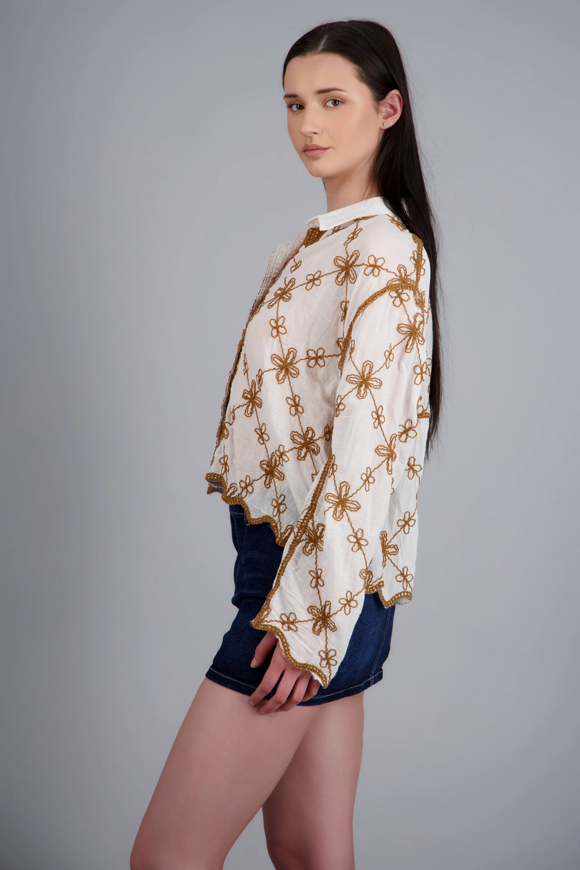 CAMISA M/L DET BORDADO FLORES - Image 2