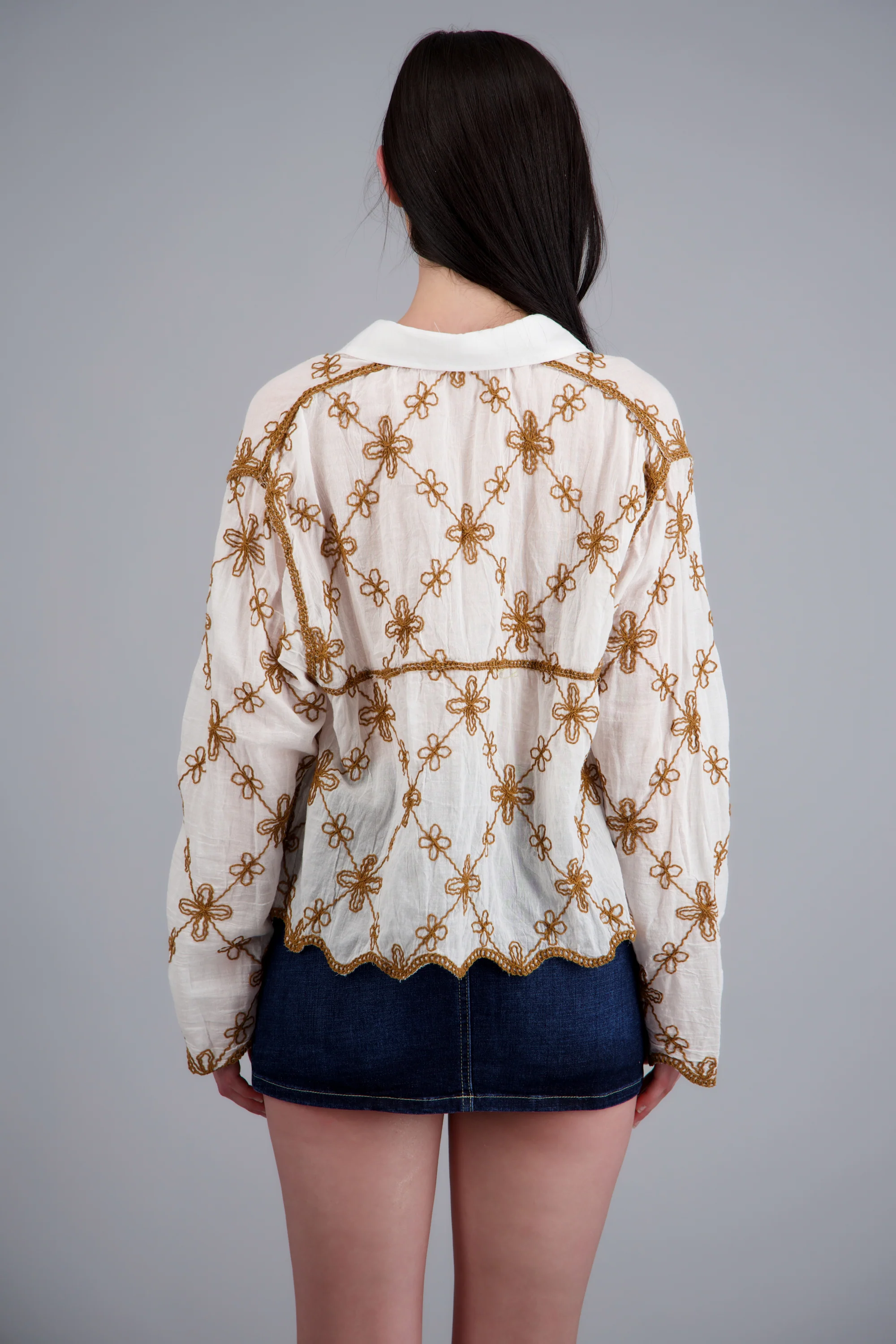 CAMISA M/L DET BORDADO FLORES - Image 4