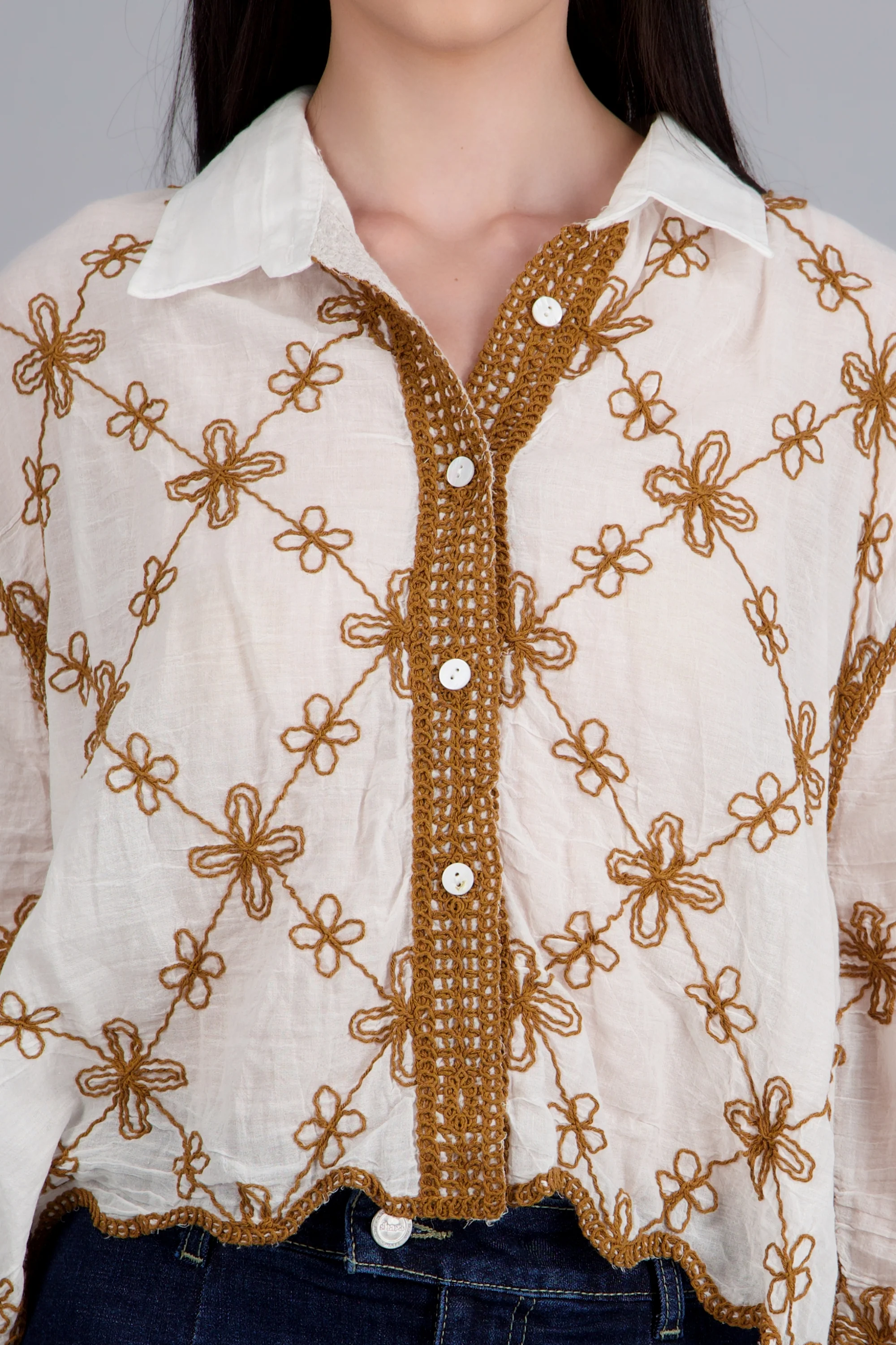 CAMISA M/L DET BORDADO FLORES - Image 5