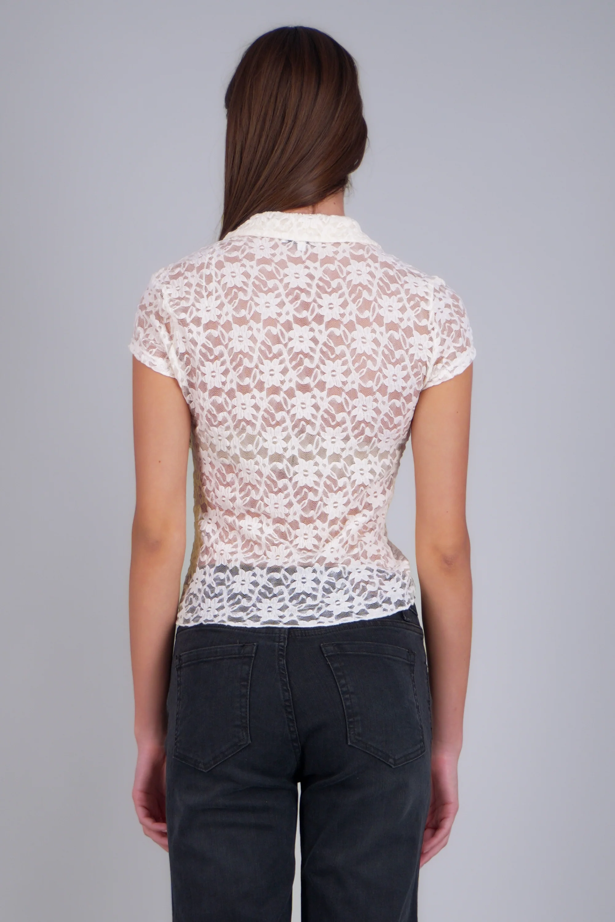 Camisa manga corta encaje - Image 4