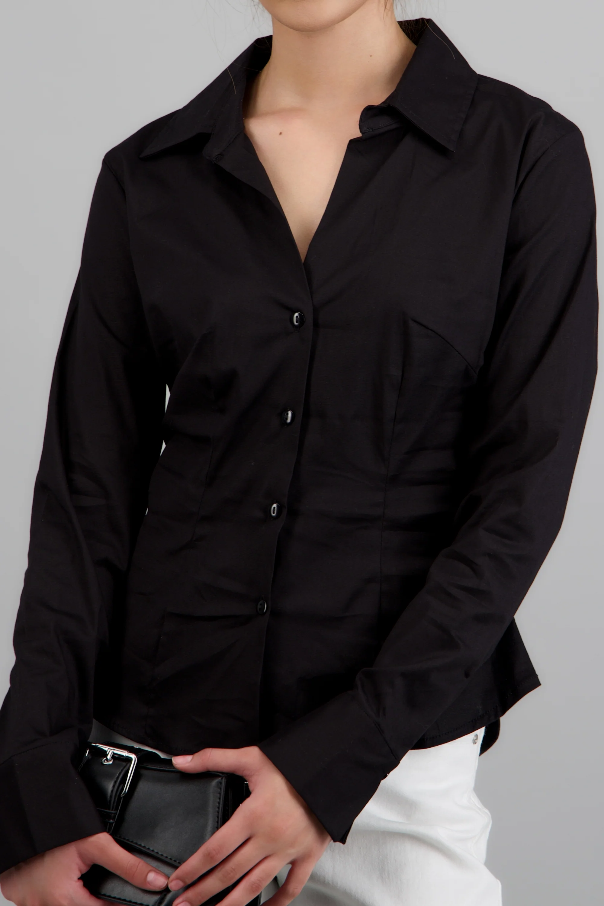 Camisa manga larga detalle cortes - Image 5