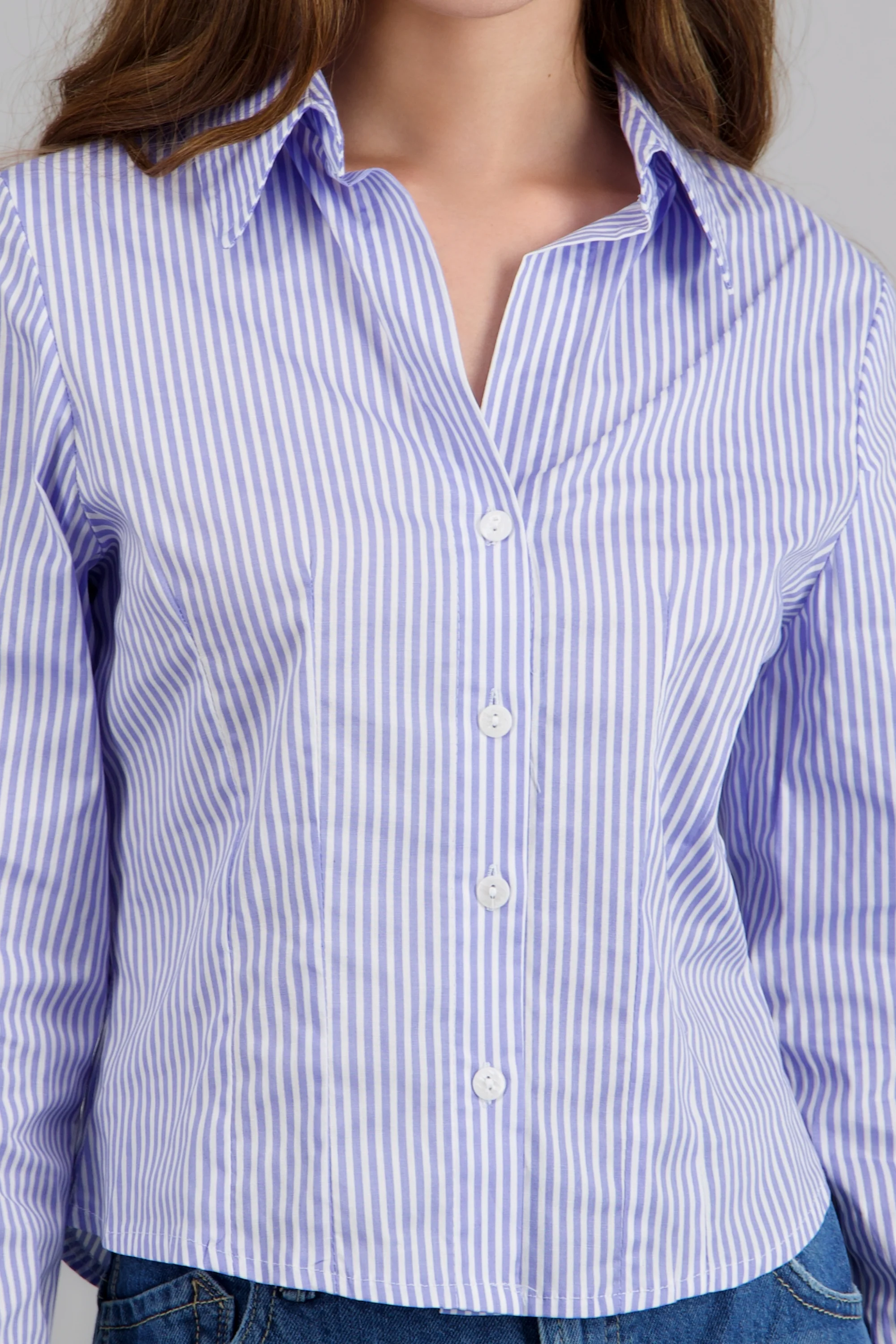 Camisa manga larga pinzas detalle rayas - Image 5