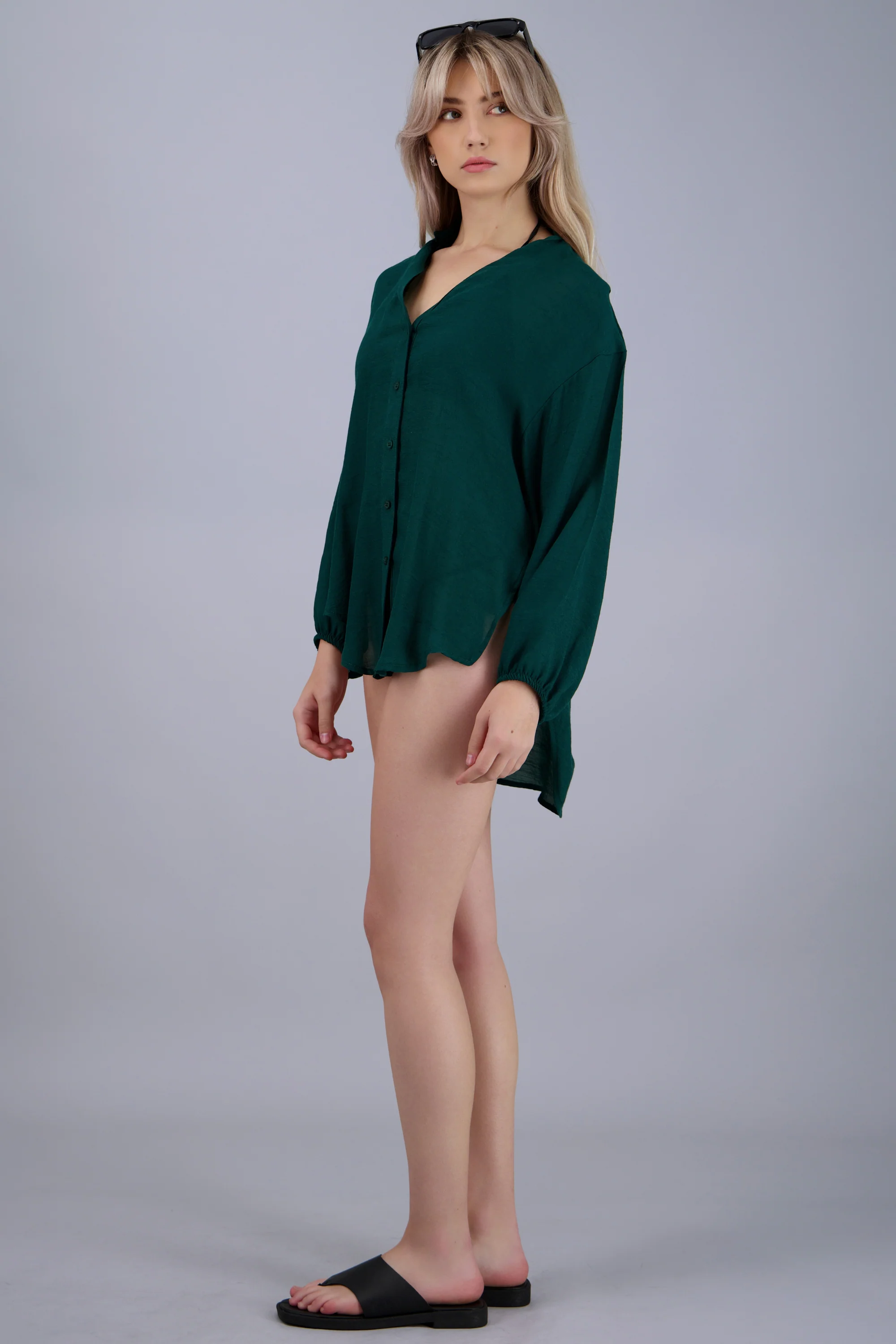 Camisa over ligera manga larga