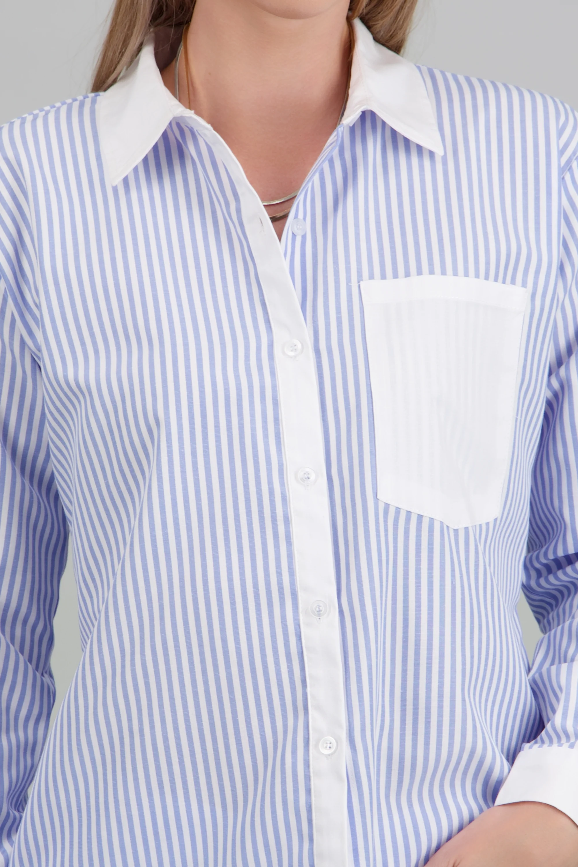 Camisa rayada detalle contraste - Image 5