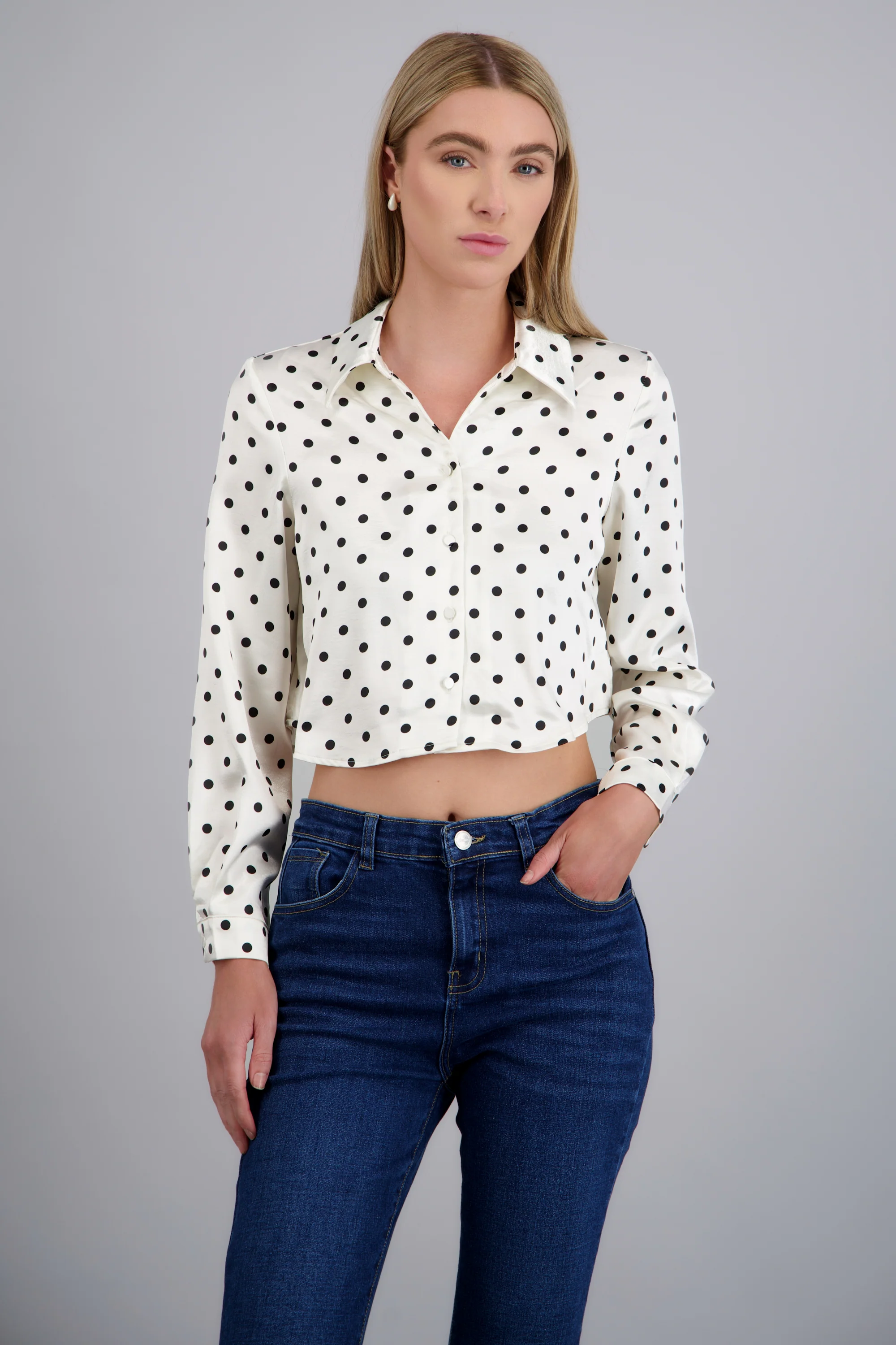 Camisa satín polka dots - Image 3