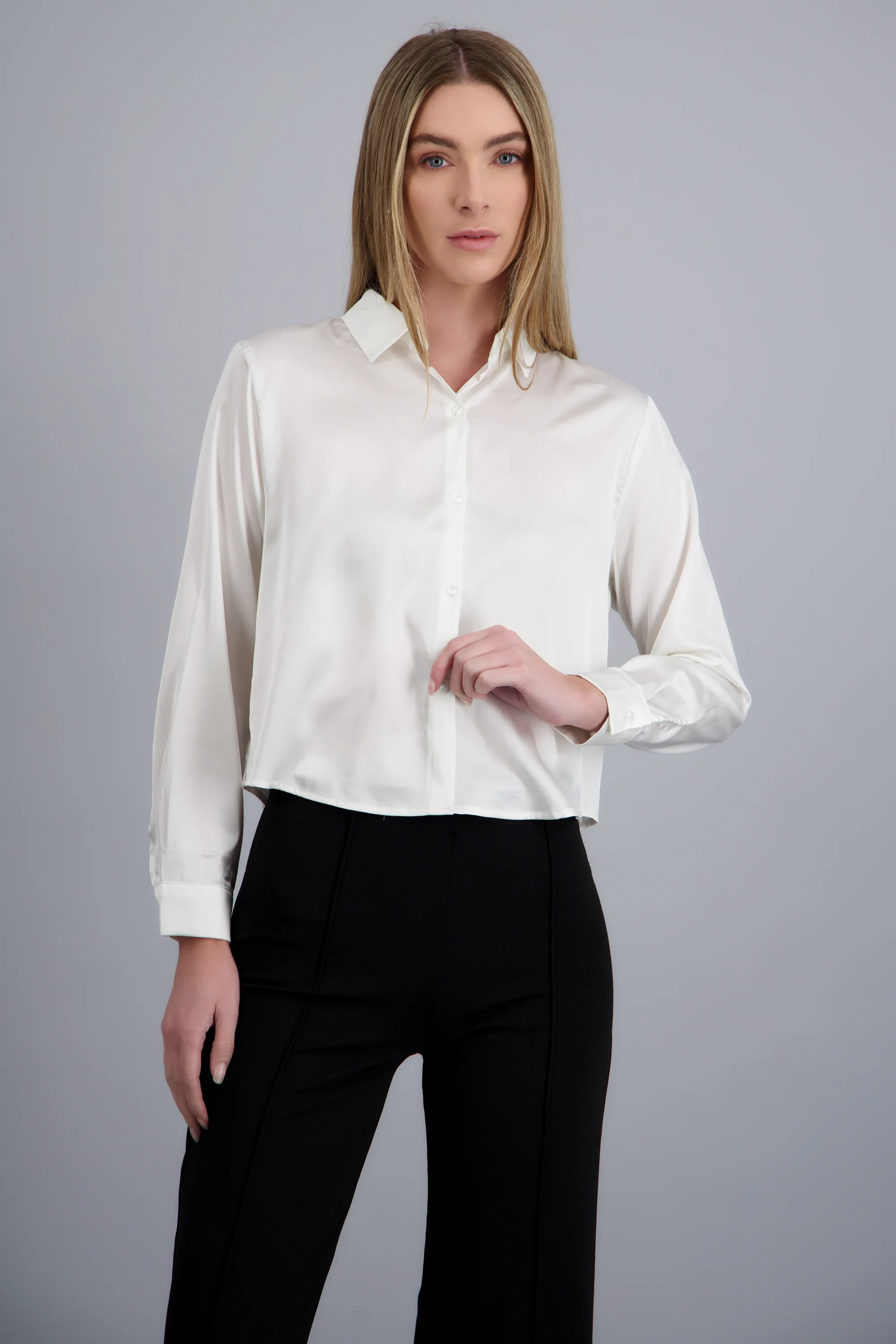 Camisa satinada lisa - Image 2