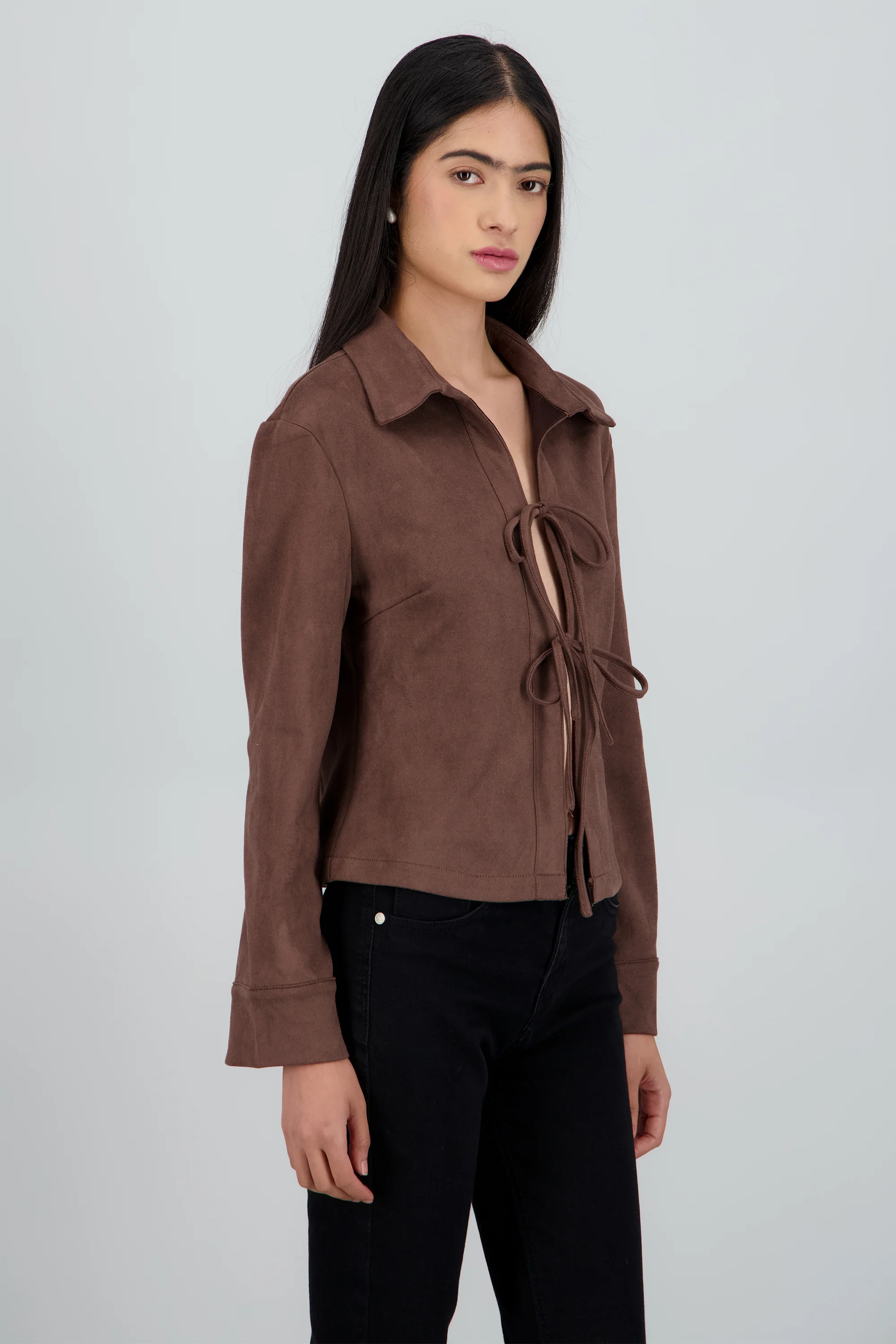 Blusa suede detalle moños - Image 3