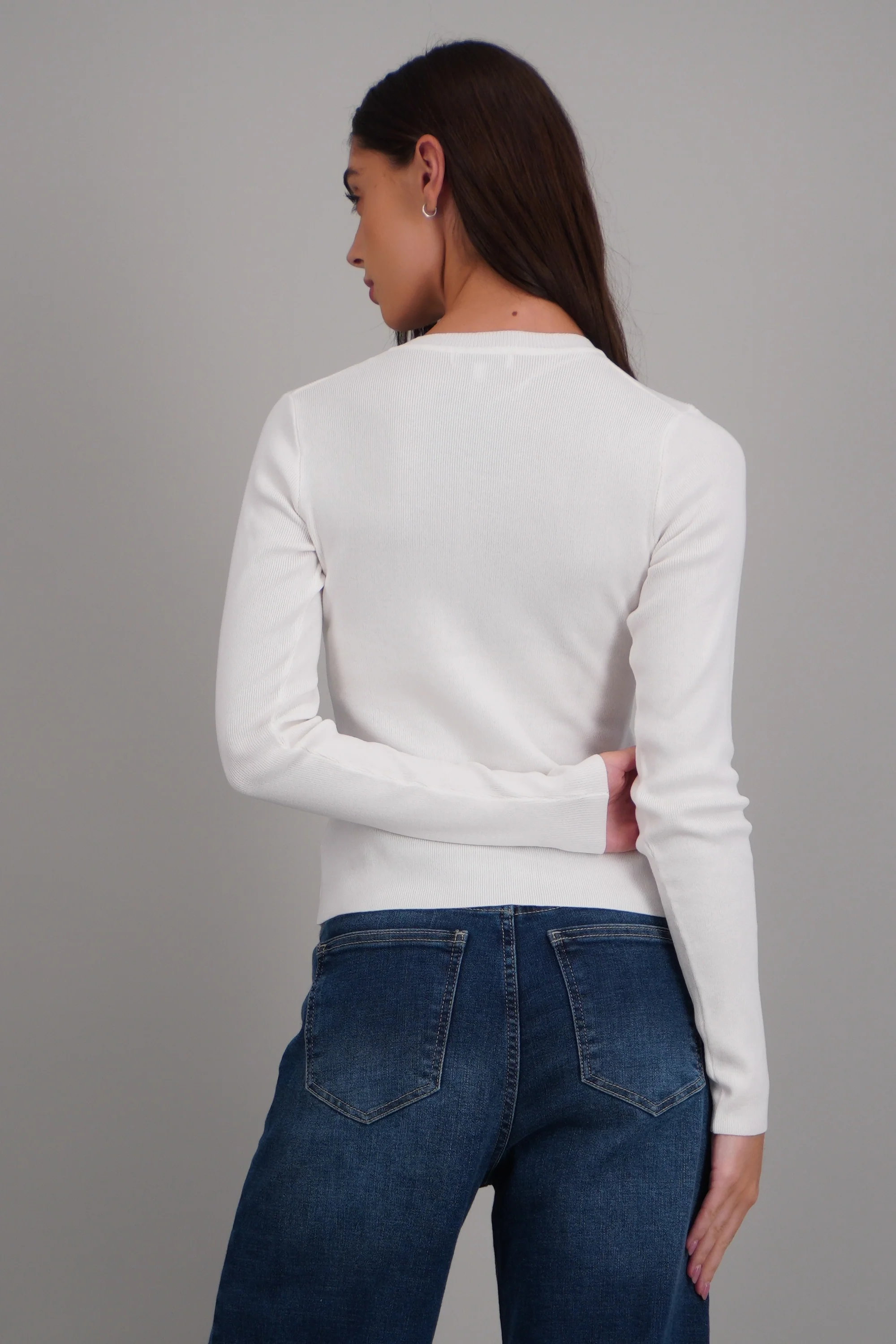 cardigan ajustado cuello redondo - Image 4