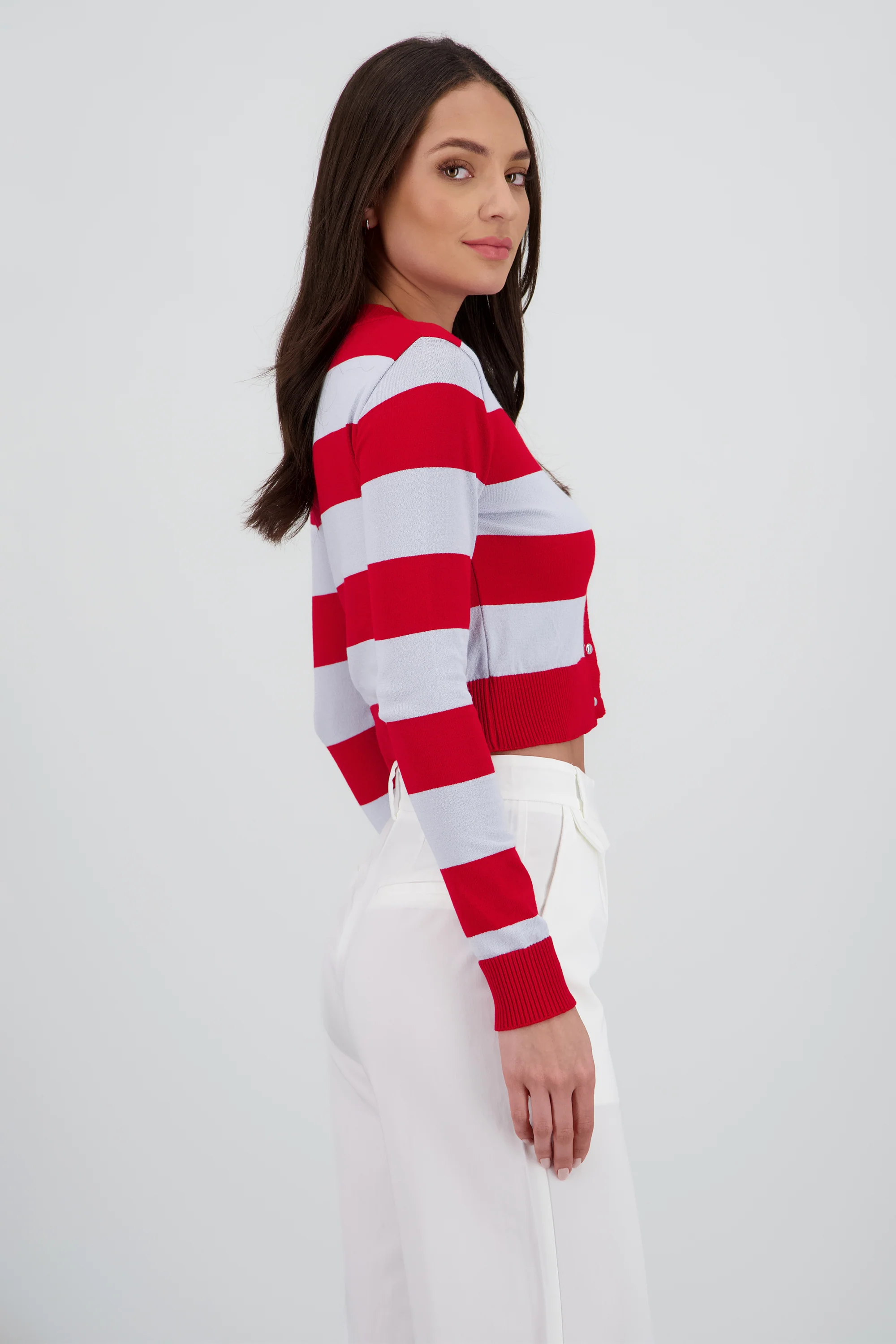 Cardigan de rayas anchas viscosa - Image 3
