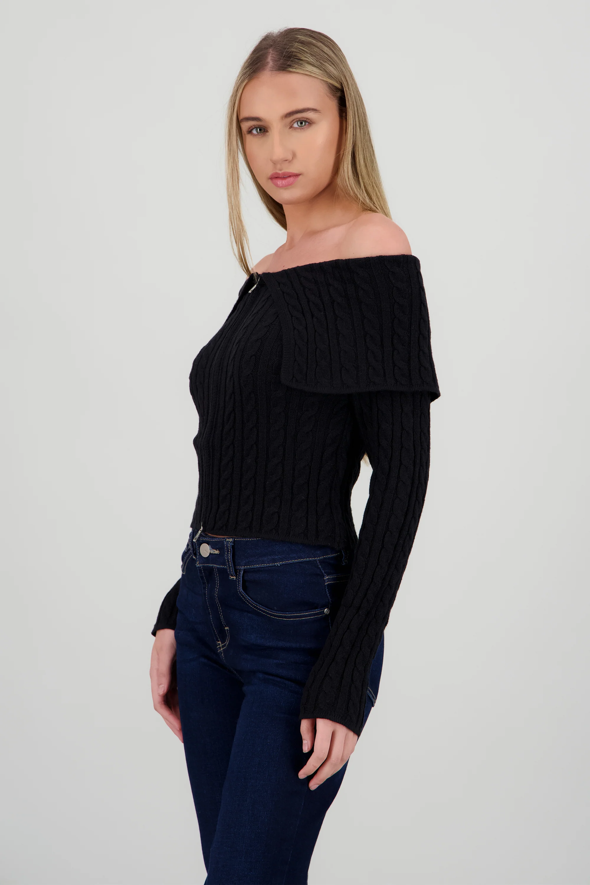 Cardigan hombros caidos sueter - Image 3