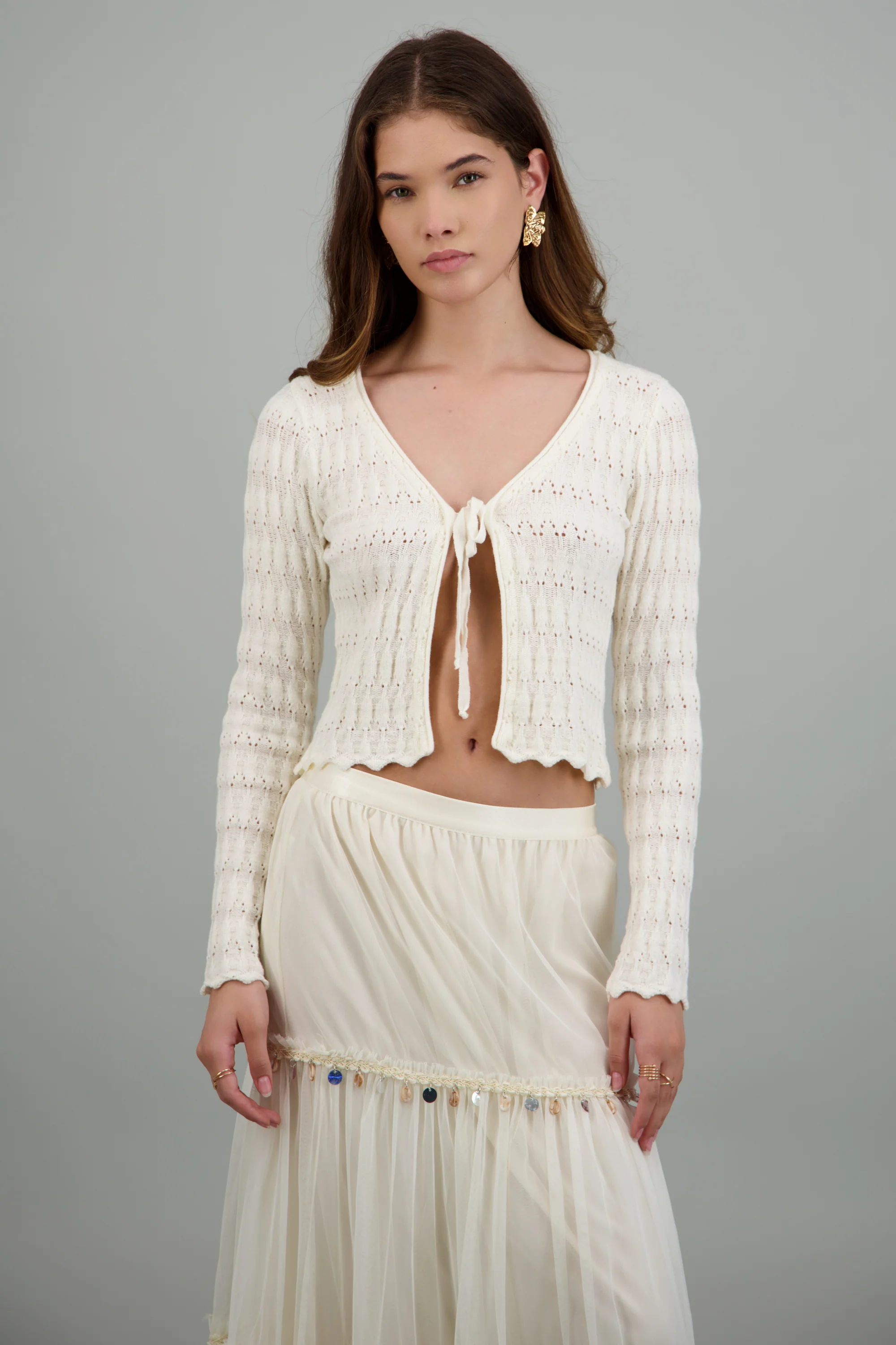 Cardigan ligero textura laso